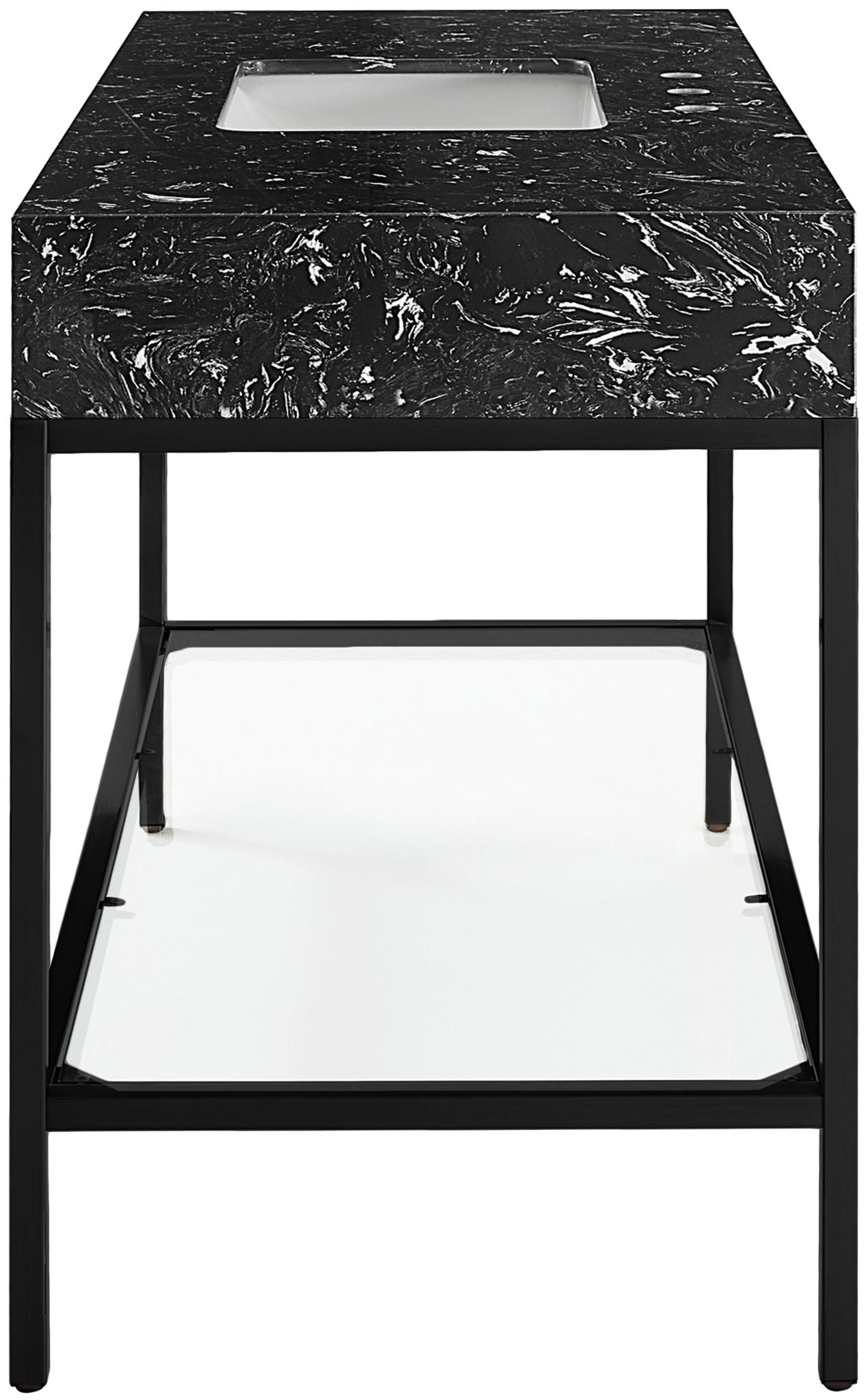 Marmo - Engineered Marble Bathroom Vanity With Black Base