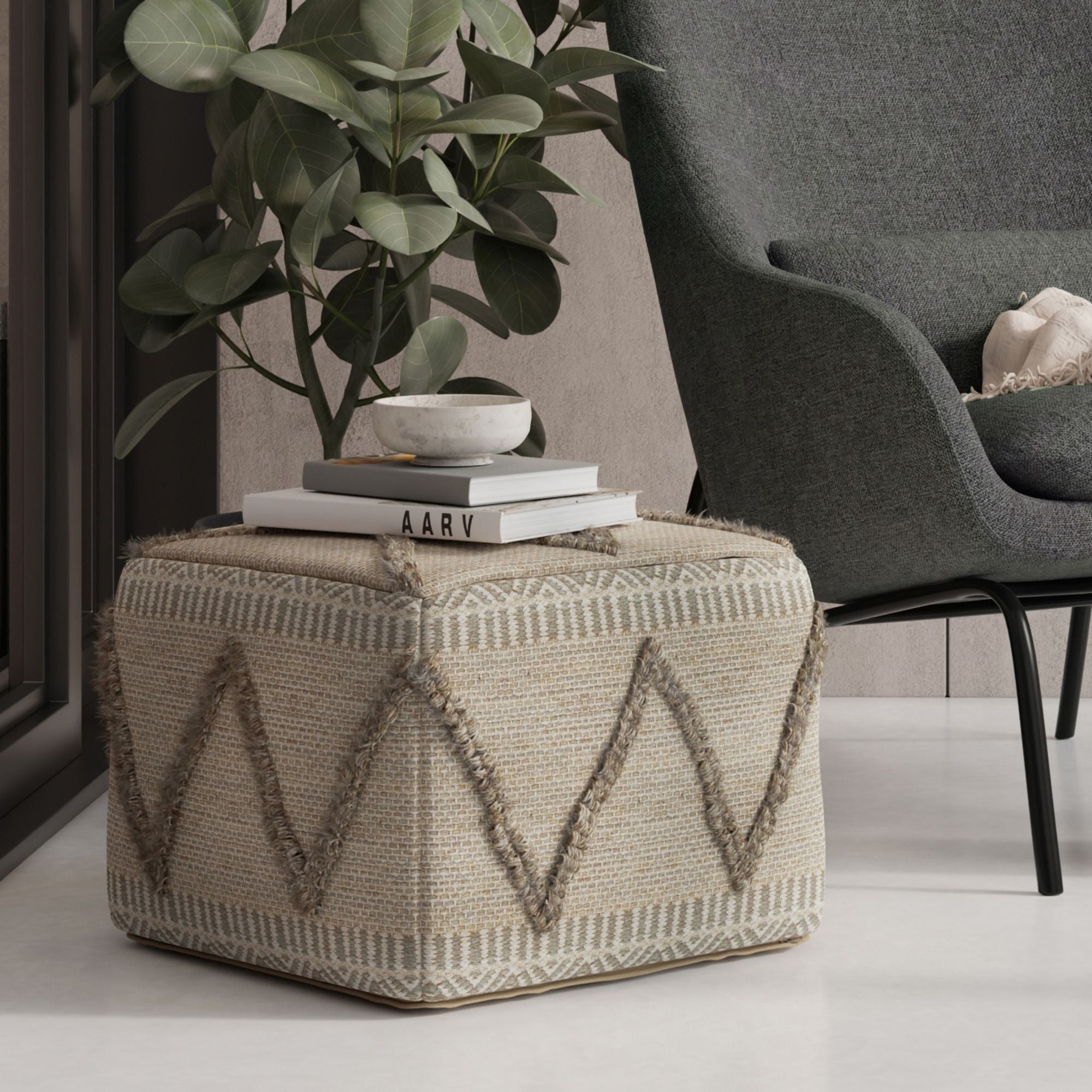 Sweeney - Upholstered Square Pouf