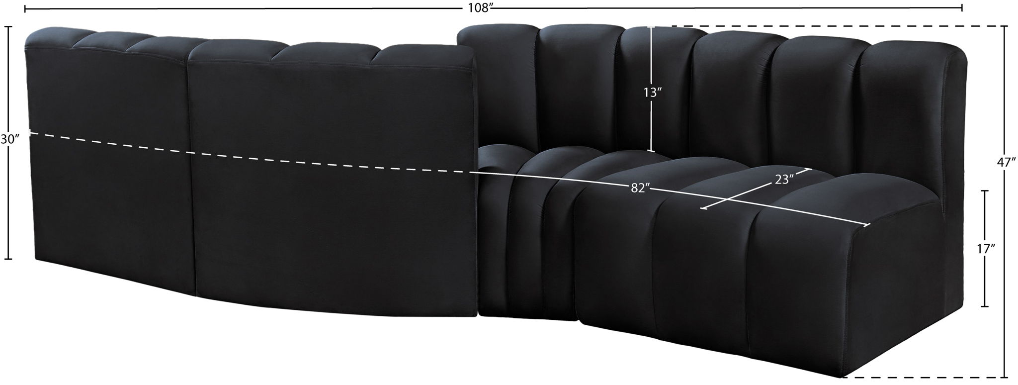 Arc - Velvet 4 Piece Sofa