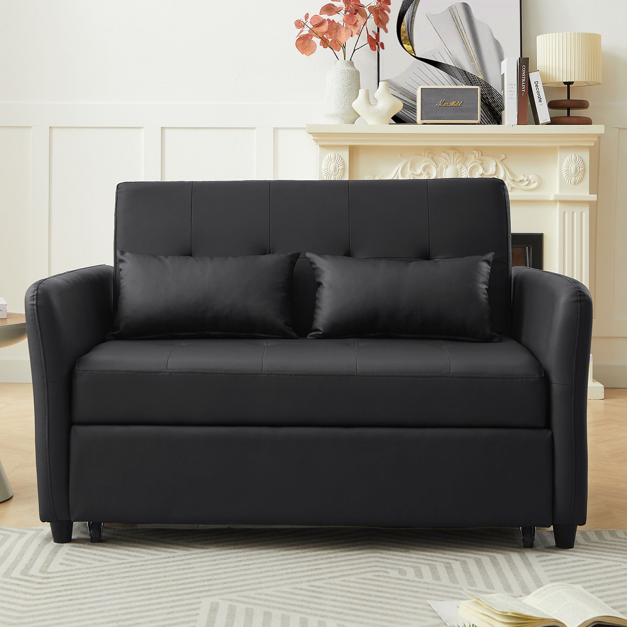 Convertible Sleeper Sofa Bed With 3 USB Ports