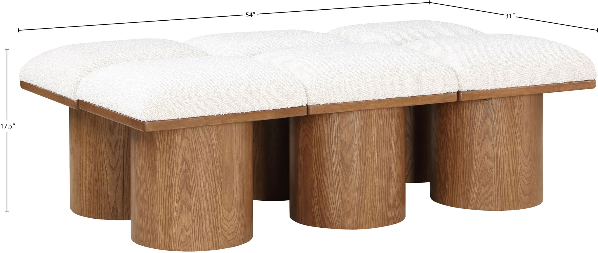 Pavilion - 6 Piece Modular Bench With Brown Base