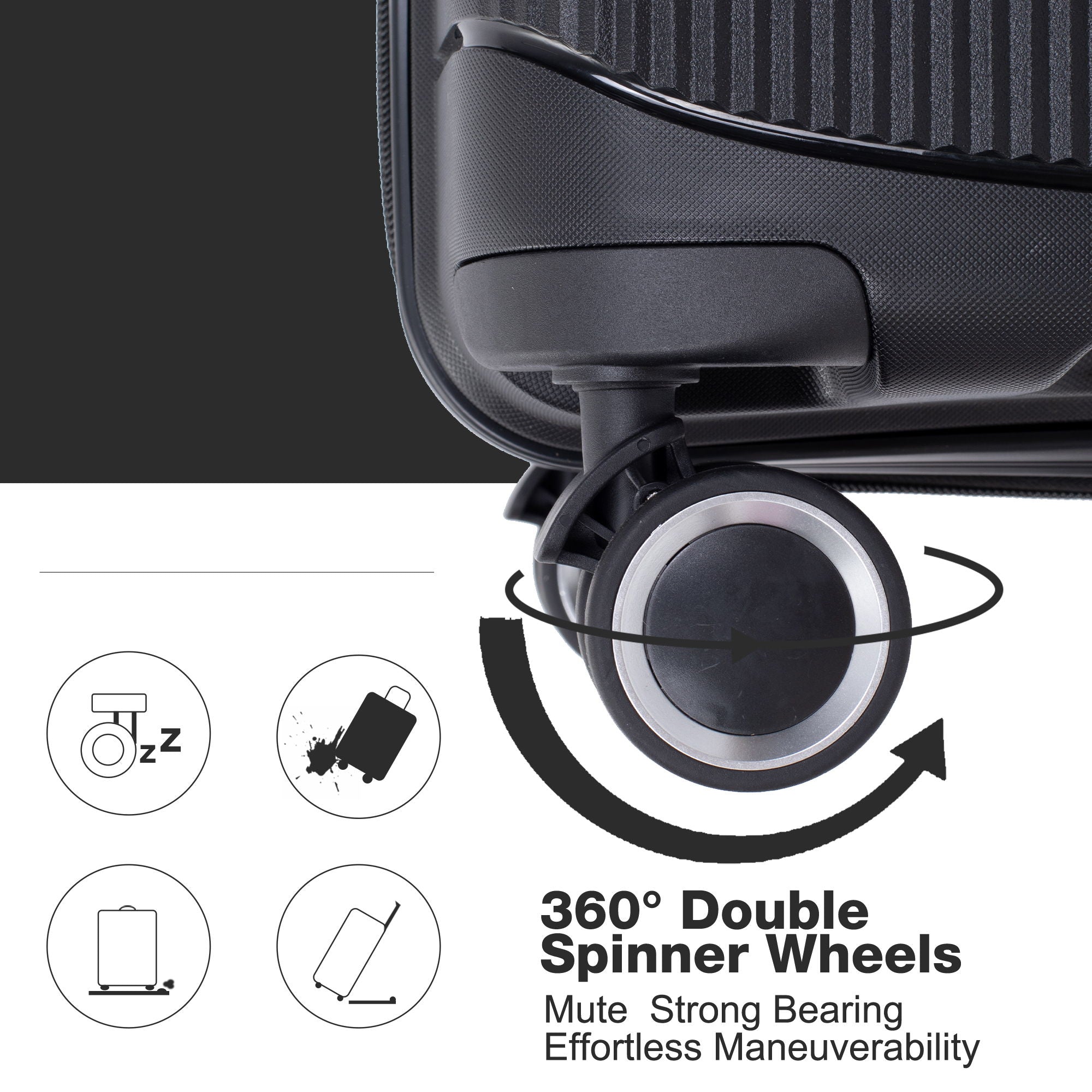 Expandable Hardshell Suitcase Double Spinner Wheels Luggage Sets