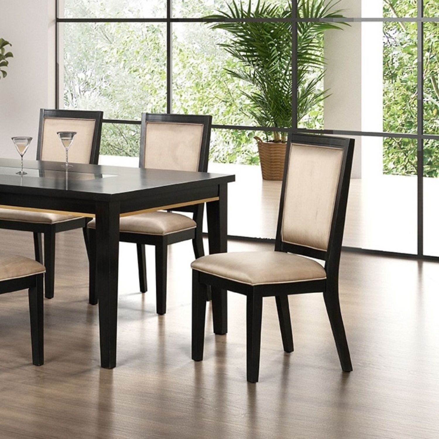 Dining Chairs With Accent Trim (Set of 2) - Espresso