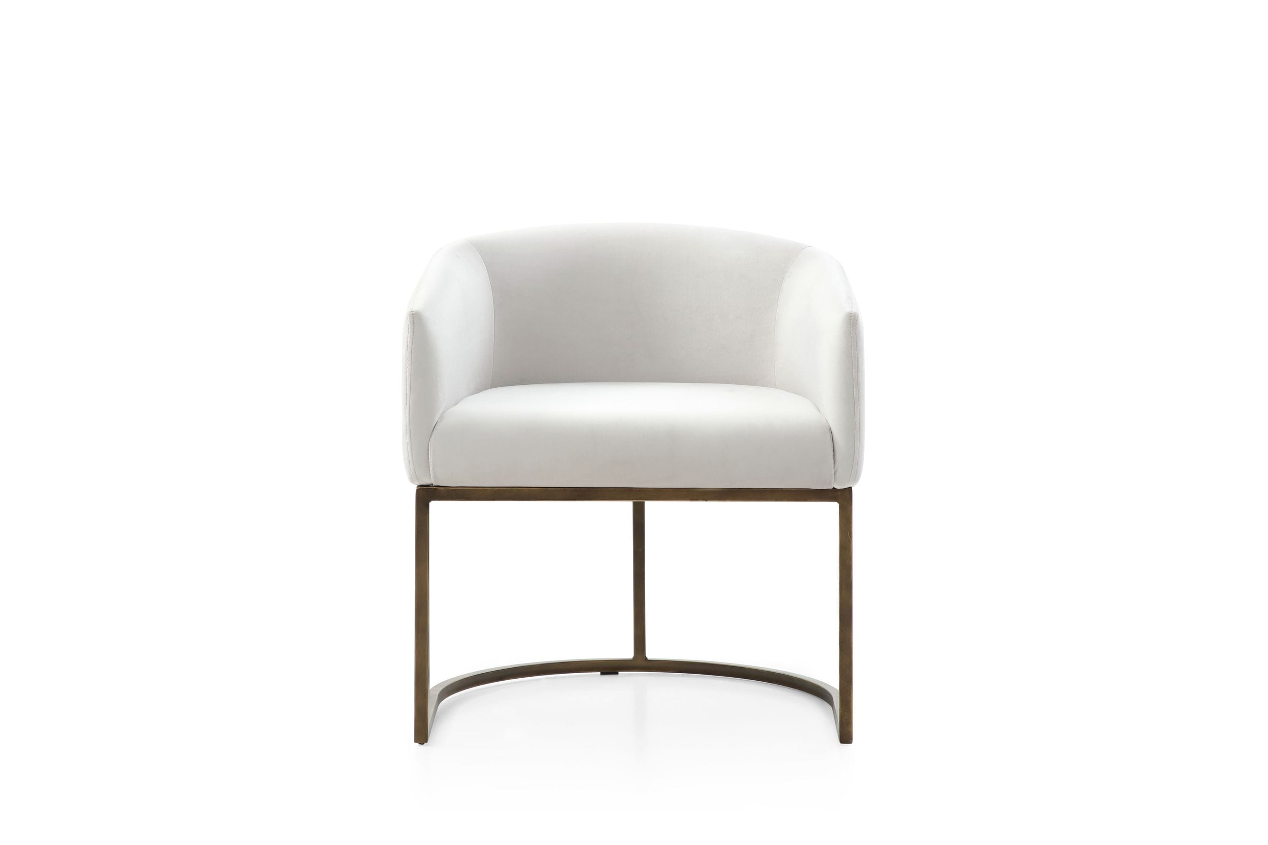 Modrest Elisa - Modern Beige Velvet & Brass Dining Chair
