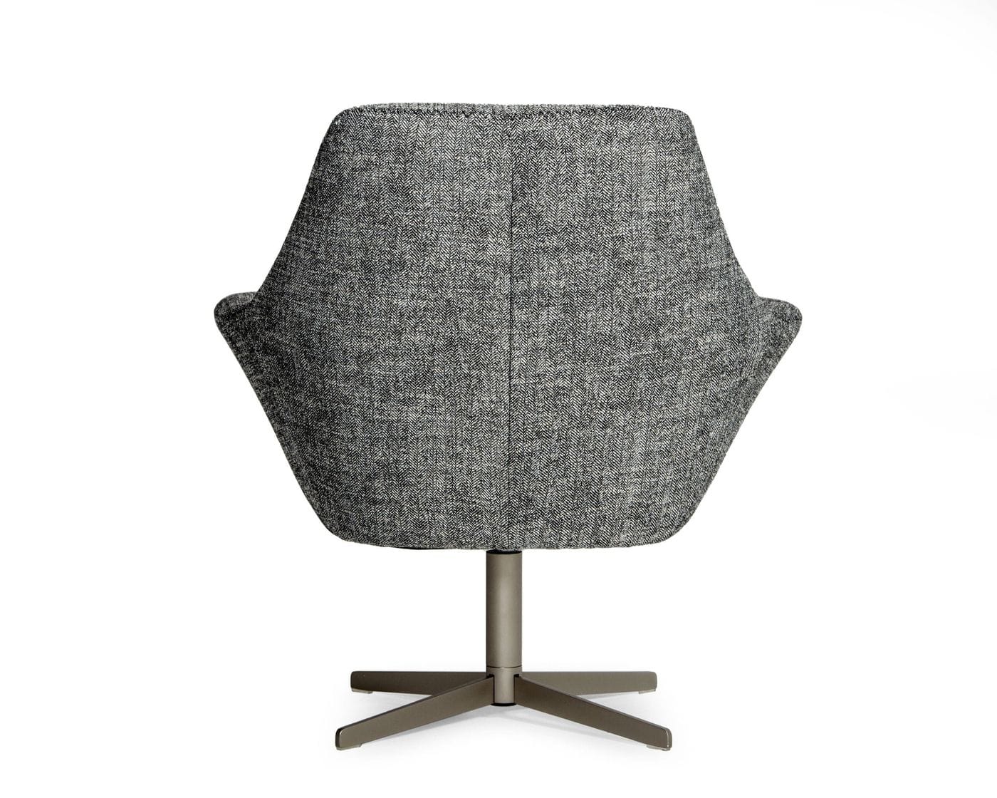 Divani Casa Elvin - Modern Dark Grey Fabric Swivel Lounge Chair