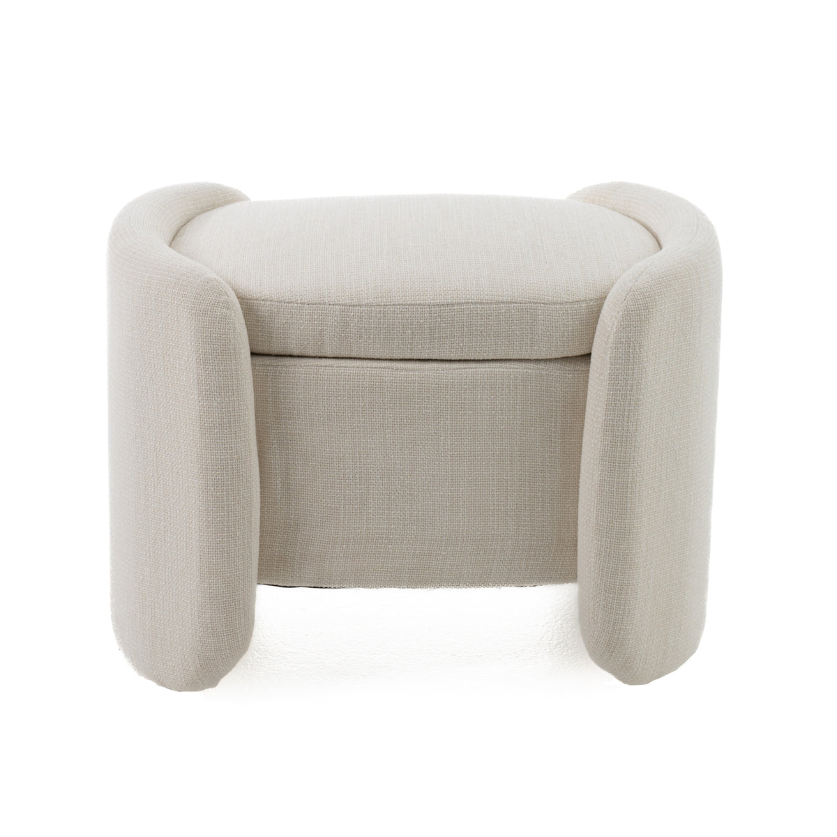 Erin - Modern Cream Fabric Storage Ottoman
