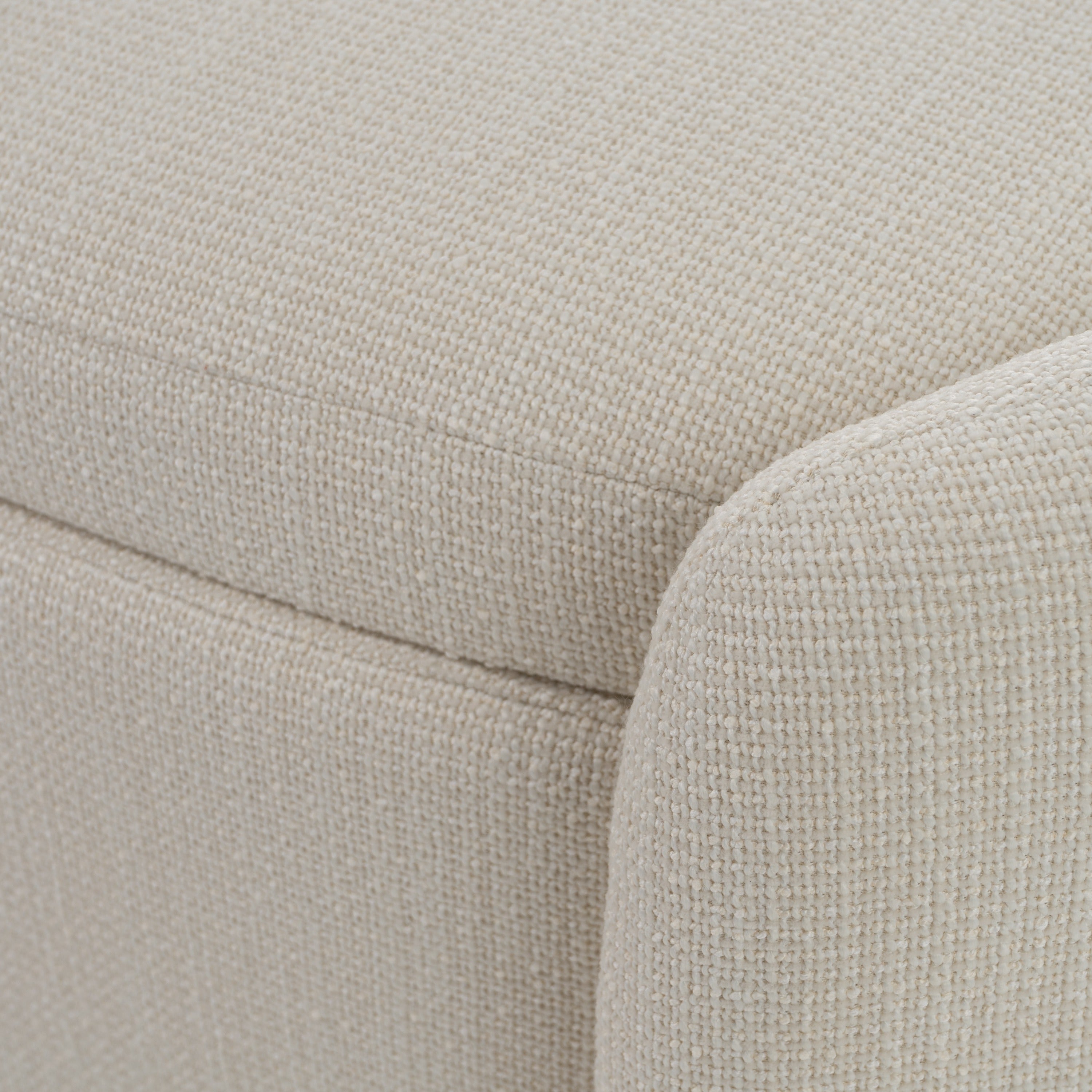 Modrest Erin - Modern Cream Fabric Storage Ottoman Bench