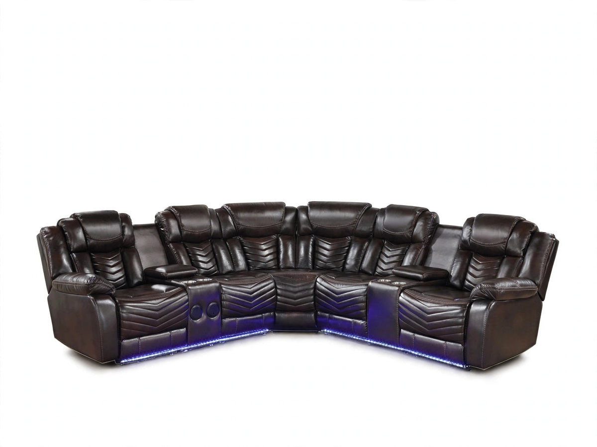 Espresso Brown Reclining Sectional