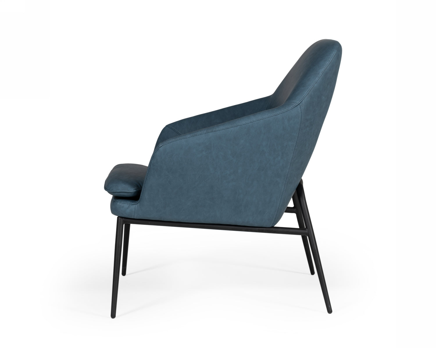 Modrest Esteban - Industrial Blue Eco-Leather Accent Chair