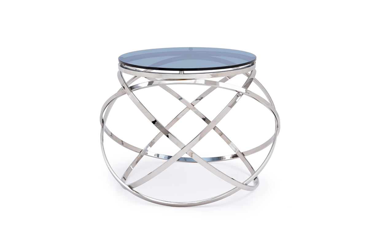 Tulare Contemporary Smoked Glass End Table
