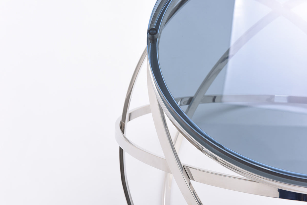 Tulare Contemporary Smoked Glass End Table