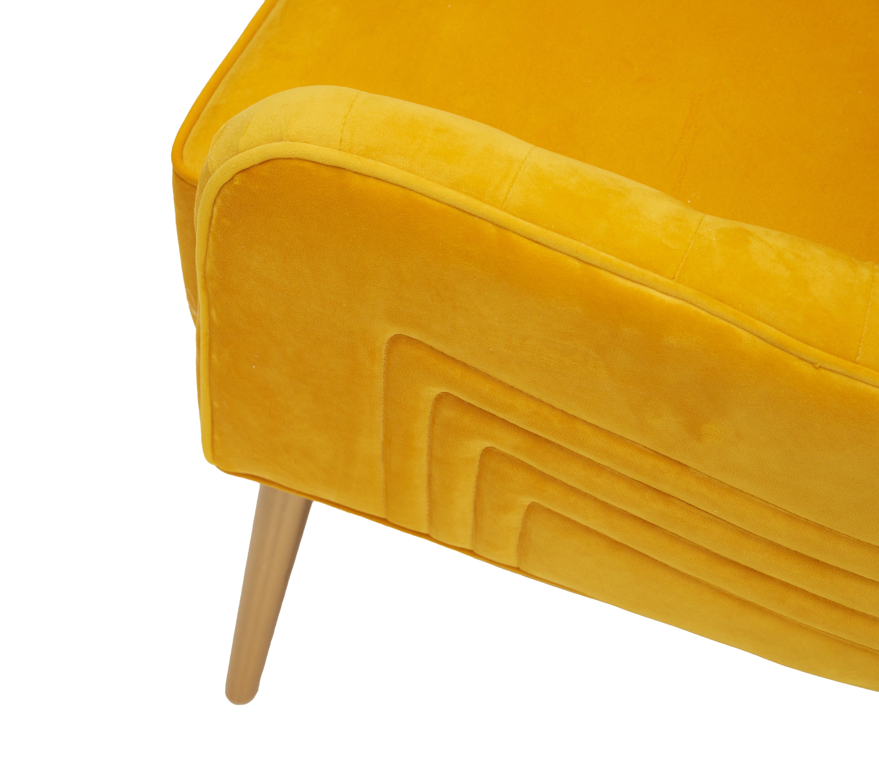 Modrest Everly - Contemporary Velvet Yellow Accent Chair
