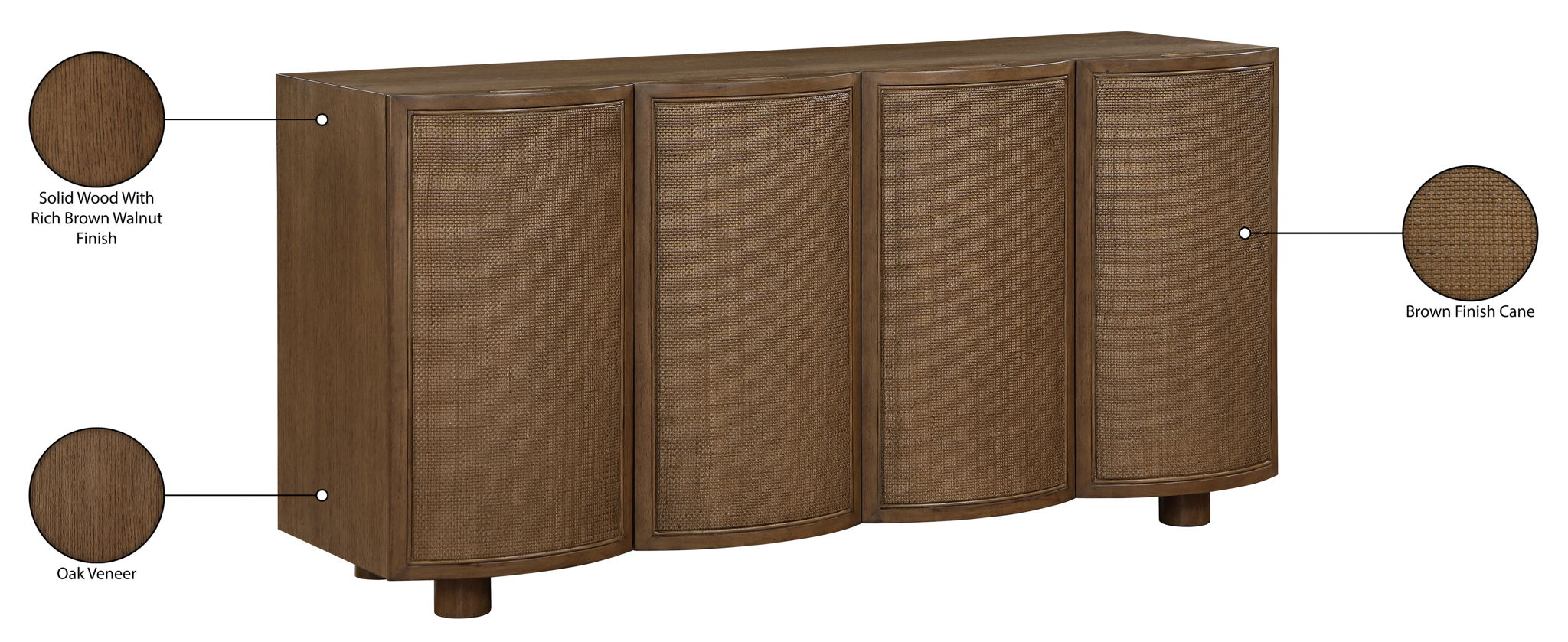 Norin - Solid Wood And Oak Veneer Sideboard/Buffet