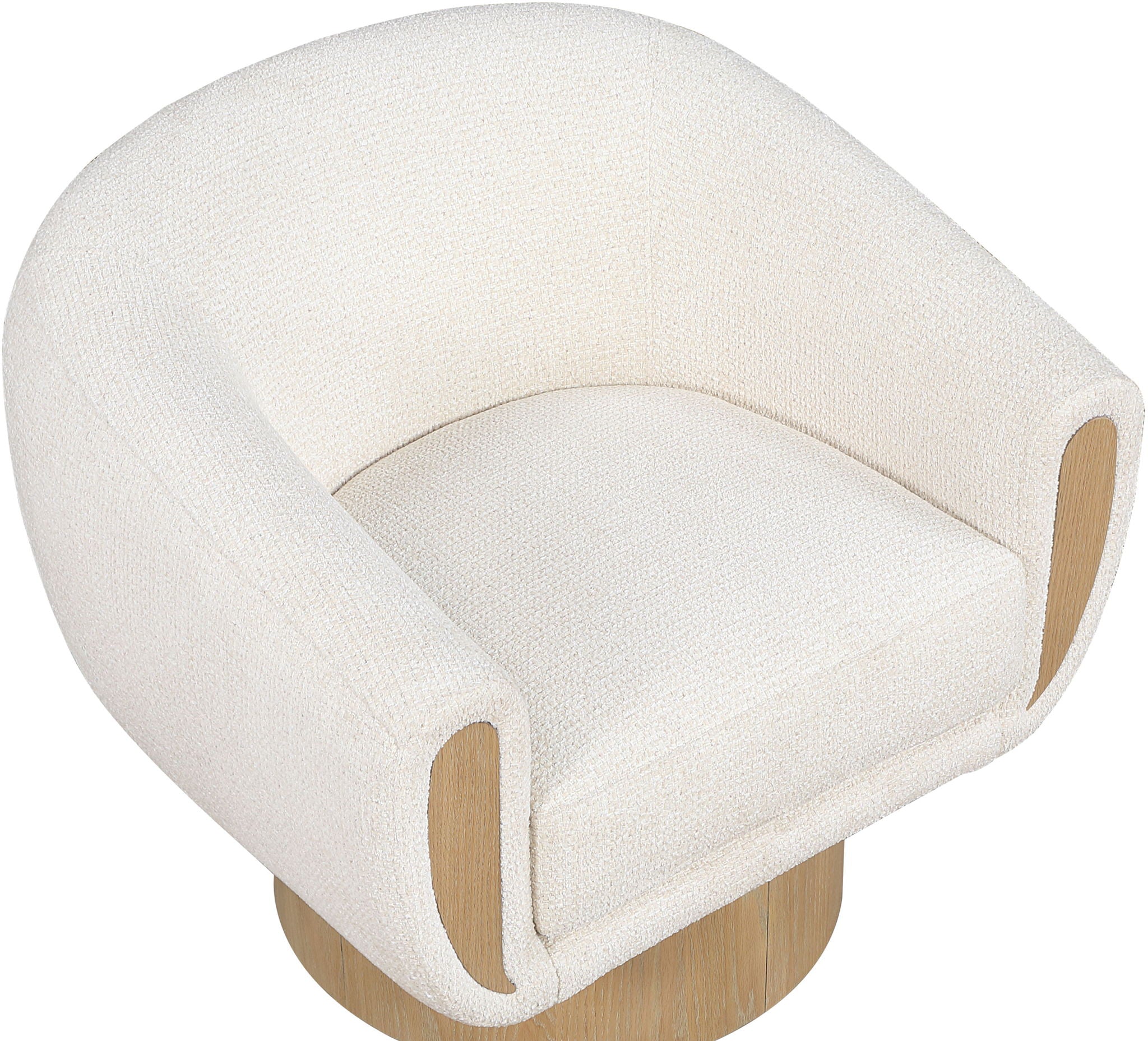 Avella - Interwoven Fabric Swivel Accent Chair - Light Brown Base