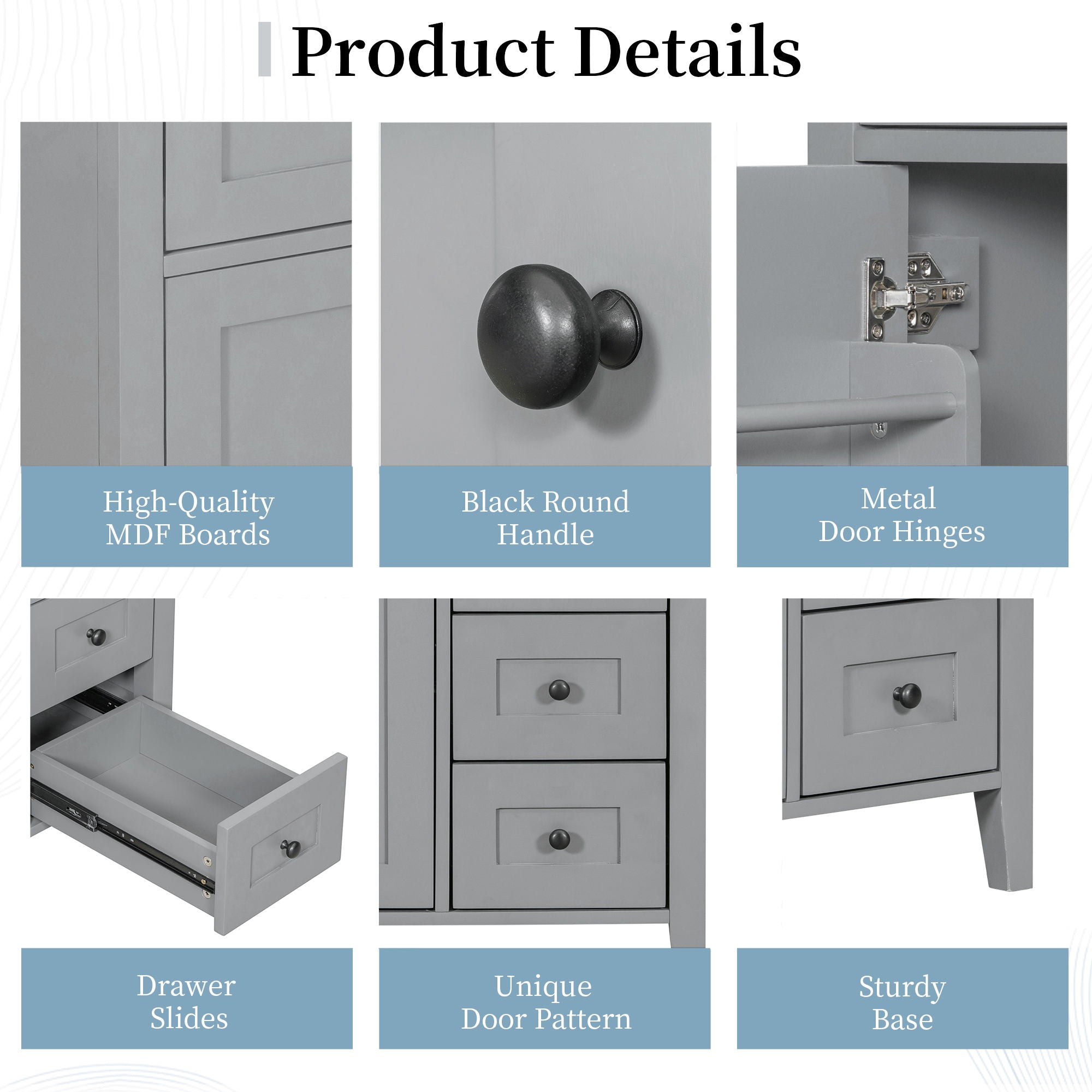 Bathroom Vanity With Sink, Cabinet With 3 Drawers And Adjustable Shelf