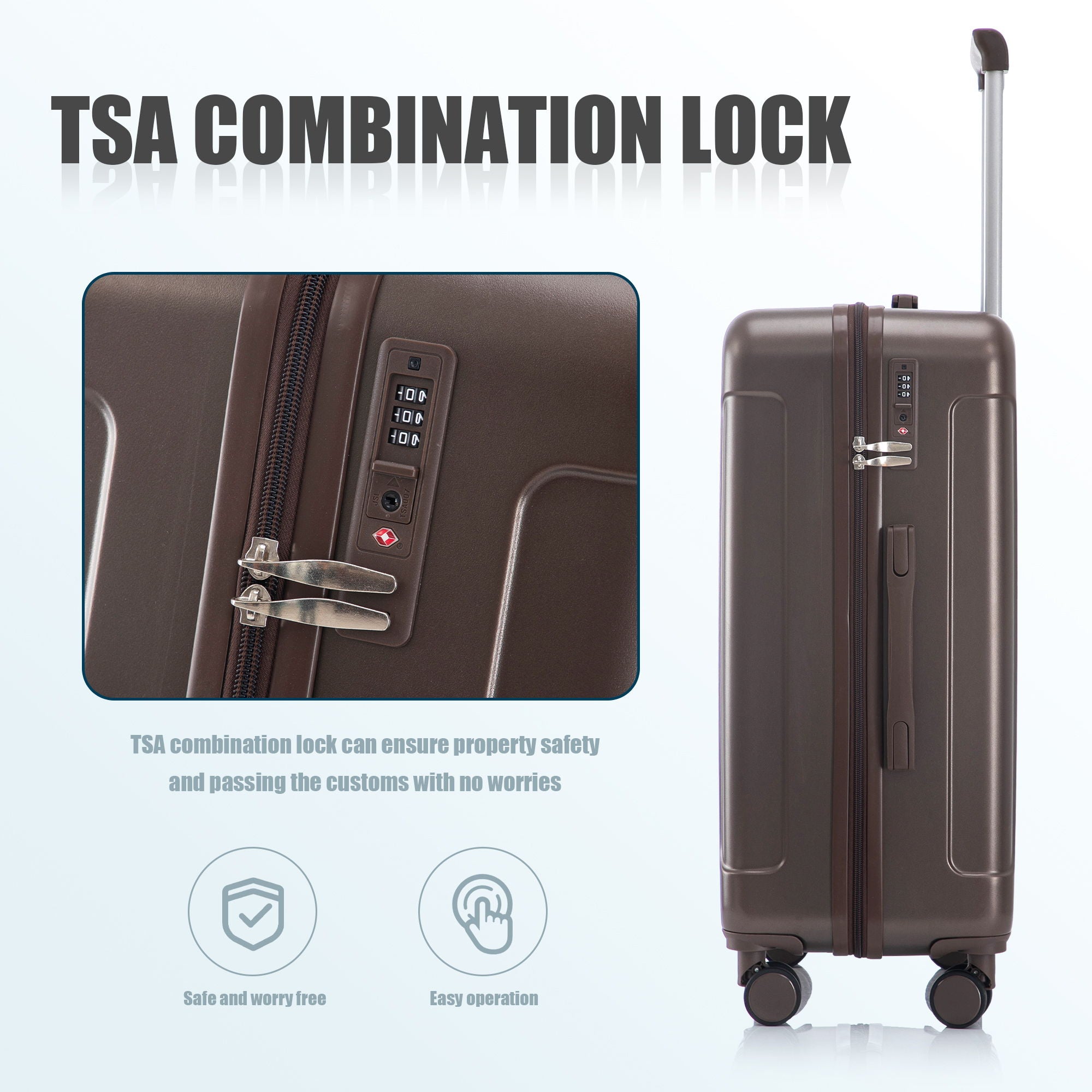 Spinner Luggage Set 20" / 24"/ 28", Lightweight Hard Shell With 360° Silent Wheels