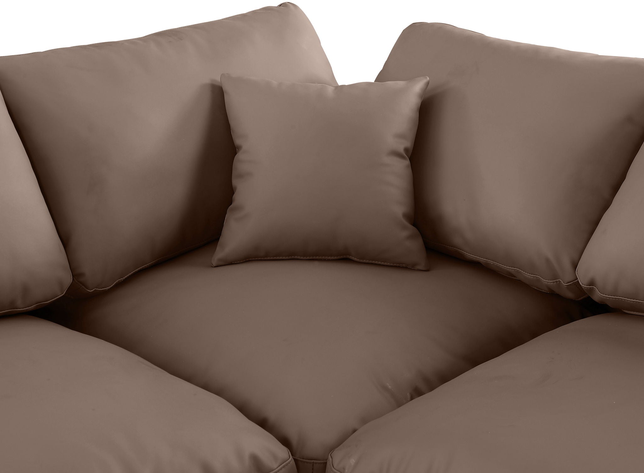 Comfy - 4 Piece Faux Leather Modular Armless Sectional
