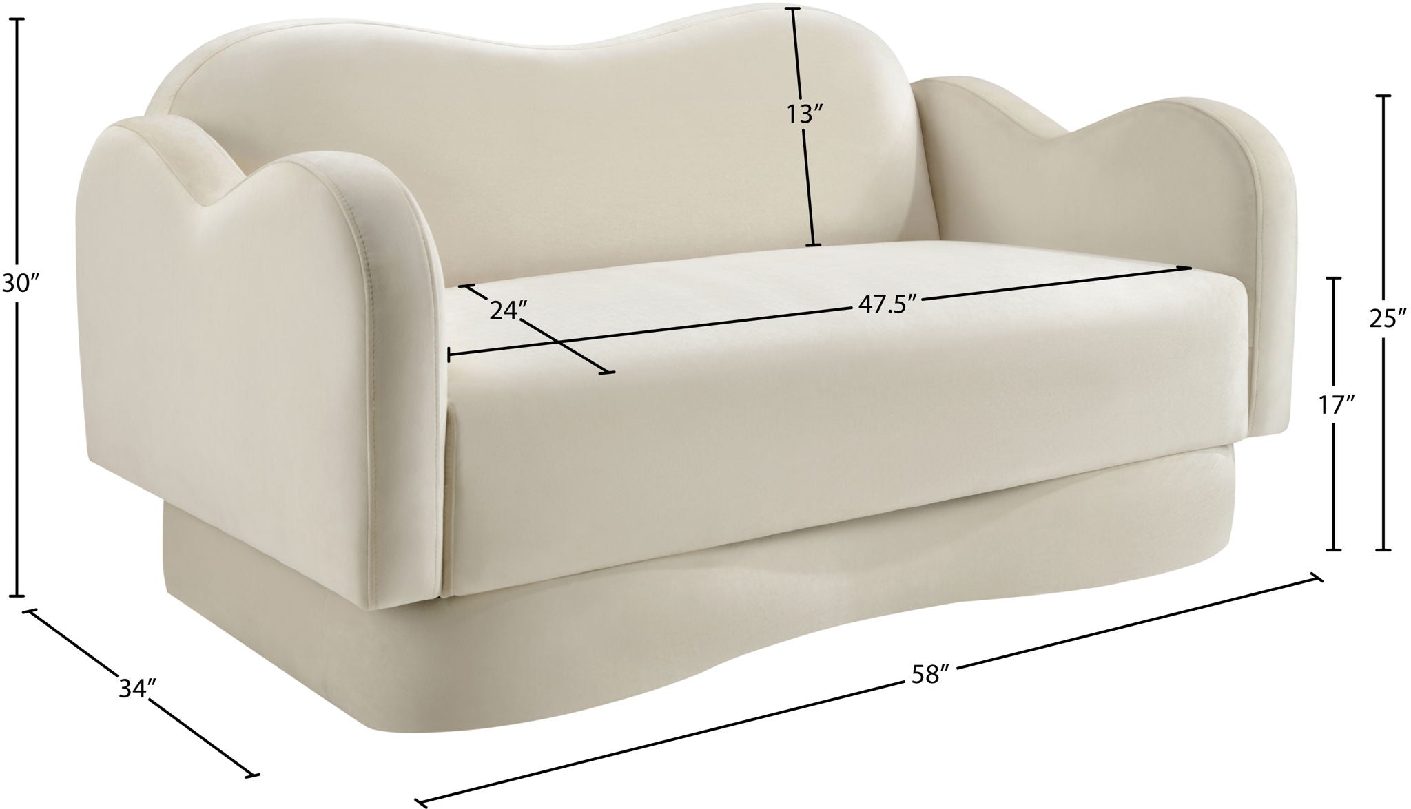 Bloom - Velvet Loveseat
