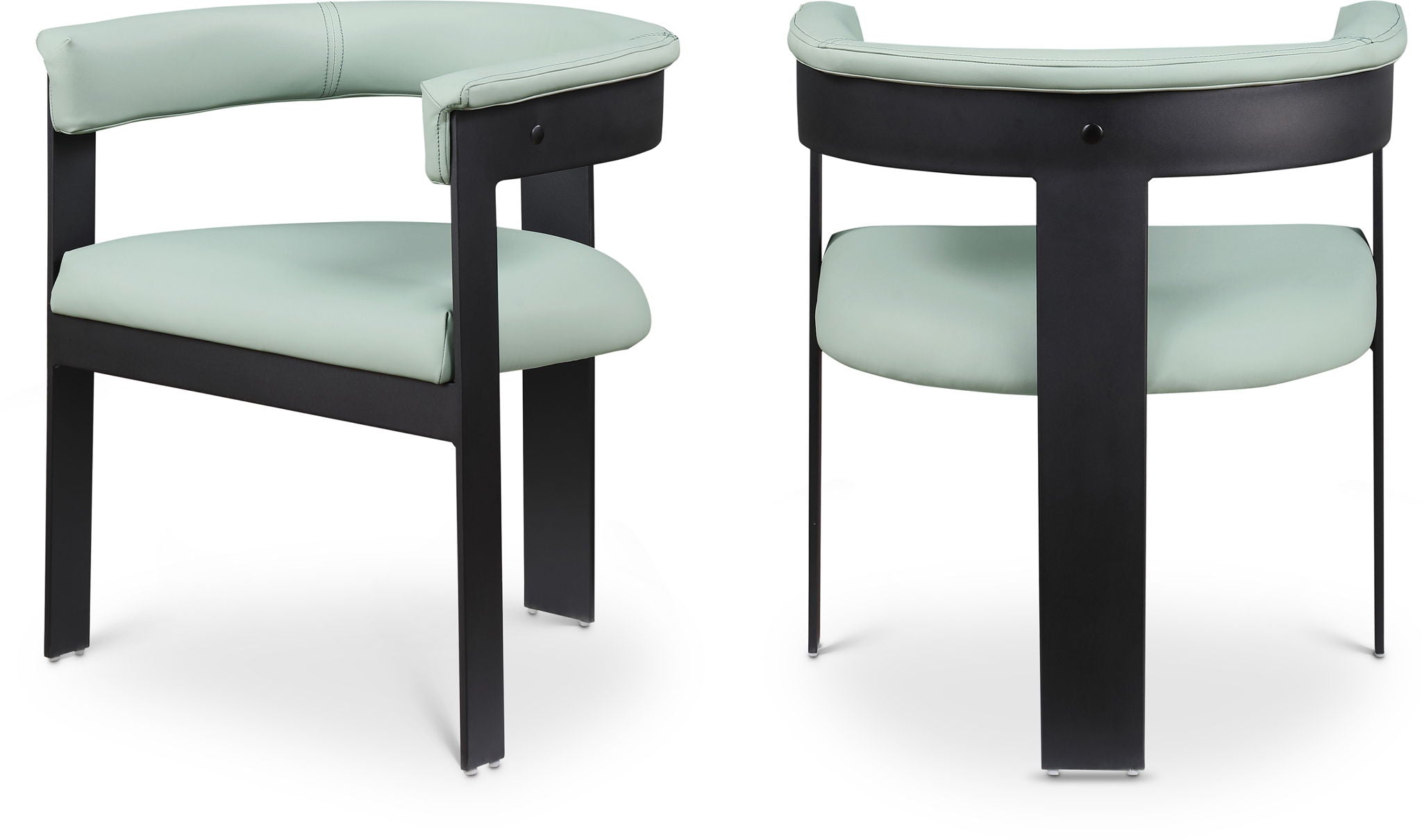 Romeo - Faux Leather Dining Chair With Black Base (Set of 2)