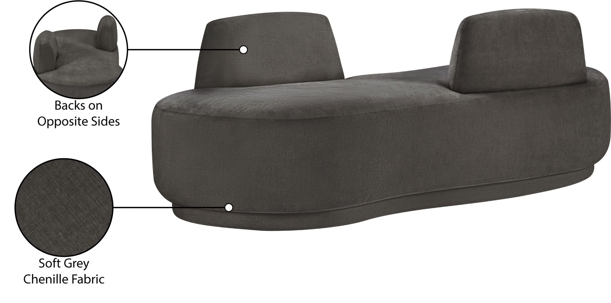 Argyle - Chenille Fabric Chaise / Loveseat