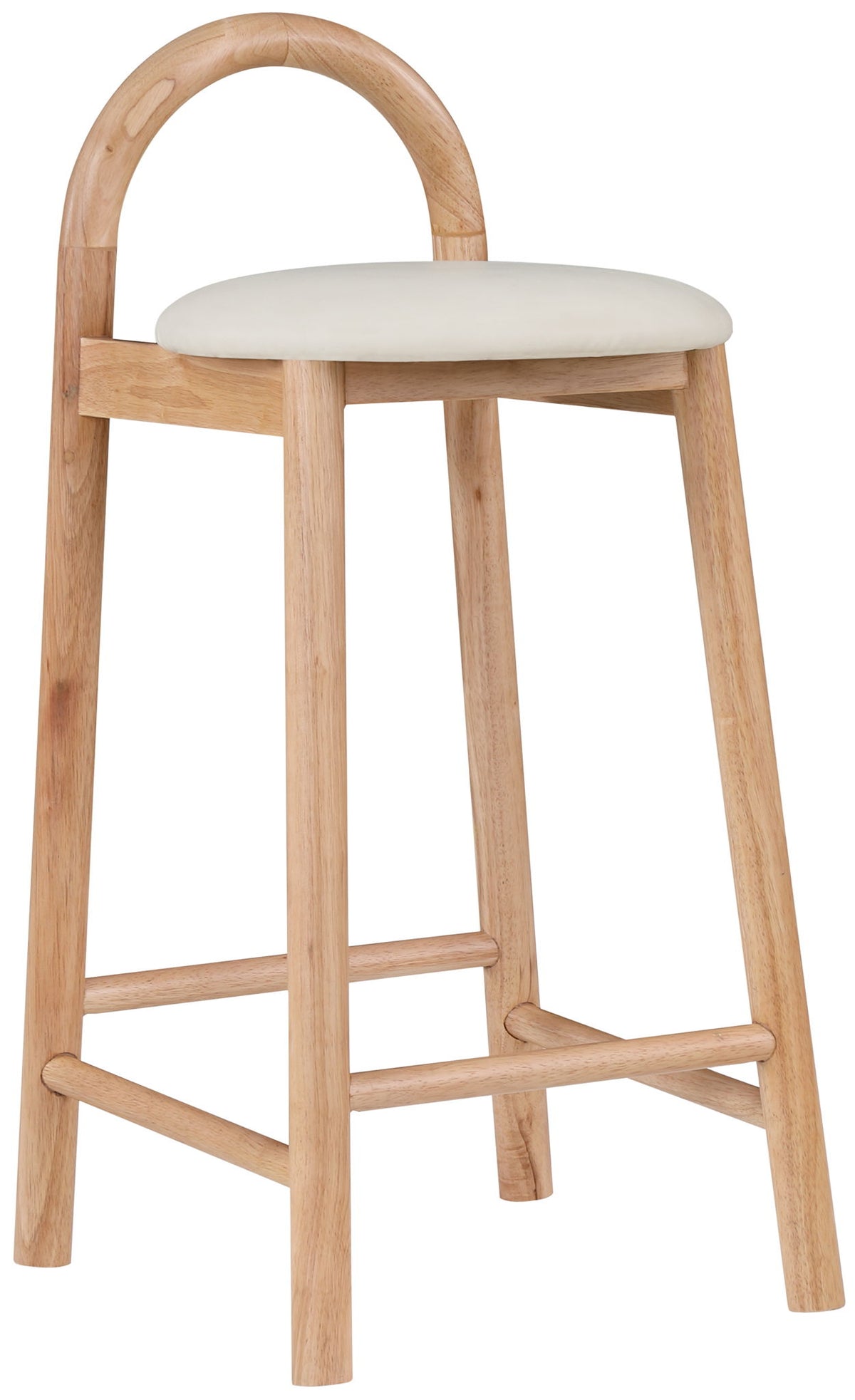 Calvin - Faux Leather Stool - Light Brown Legs