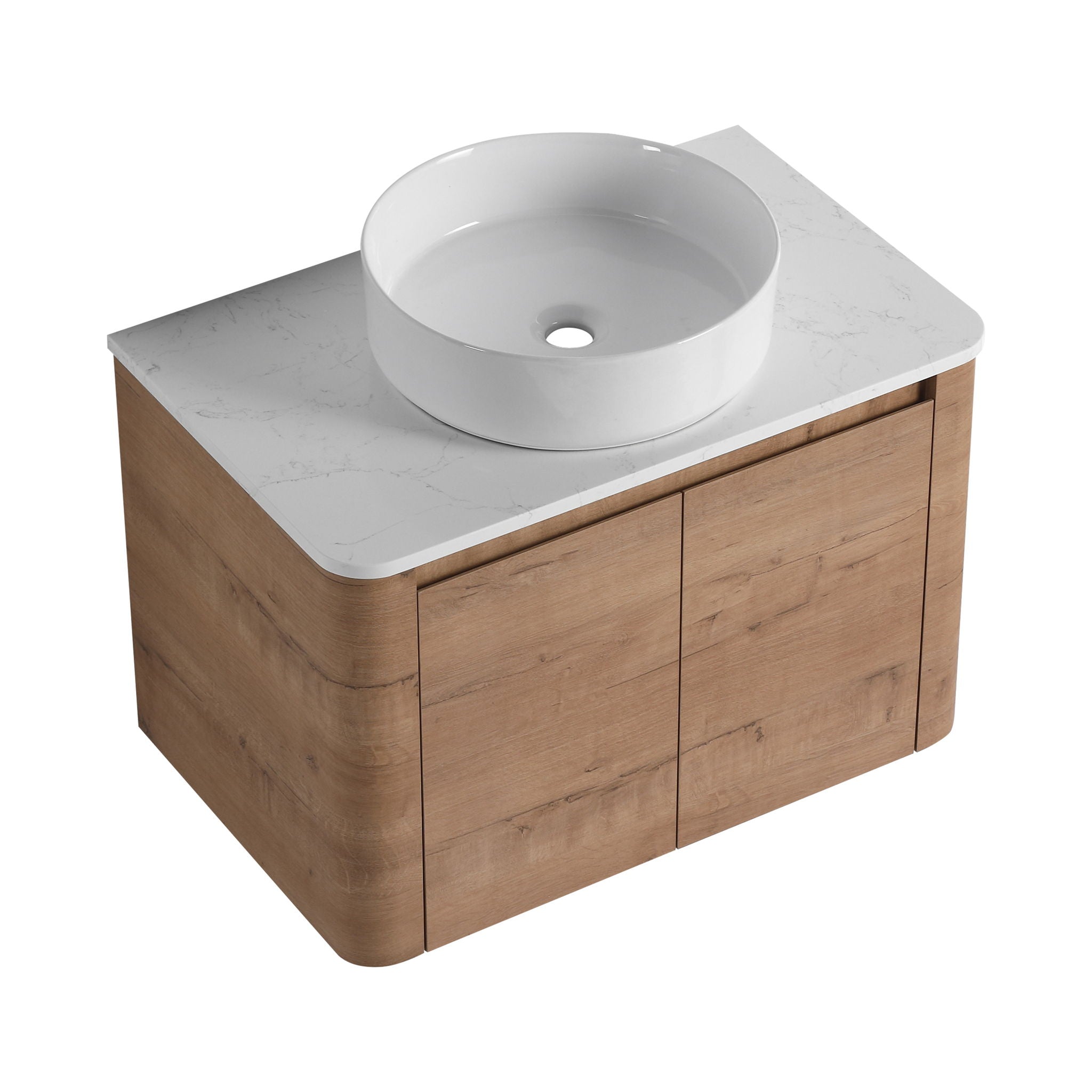 Wall Mounted Bathroom Vanity & Art Sink & 1 Soft Close Door