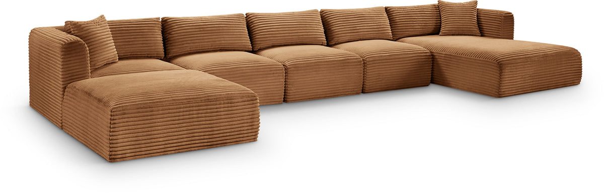 Shaggy - Fabric 6 Piece Modular Sectional With Chaise And Ottoman