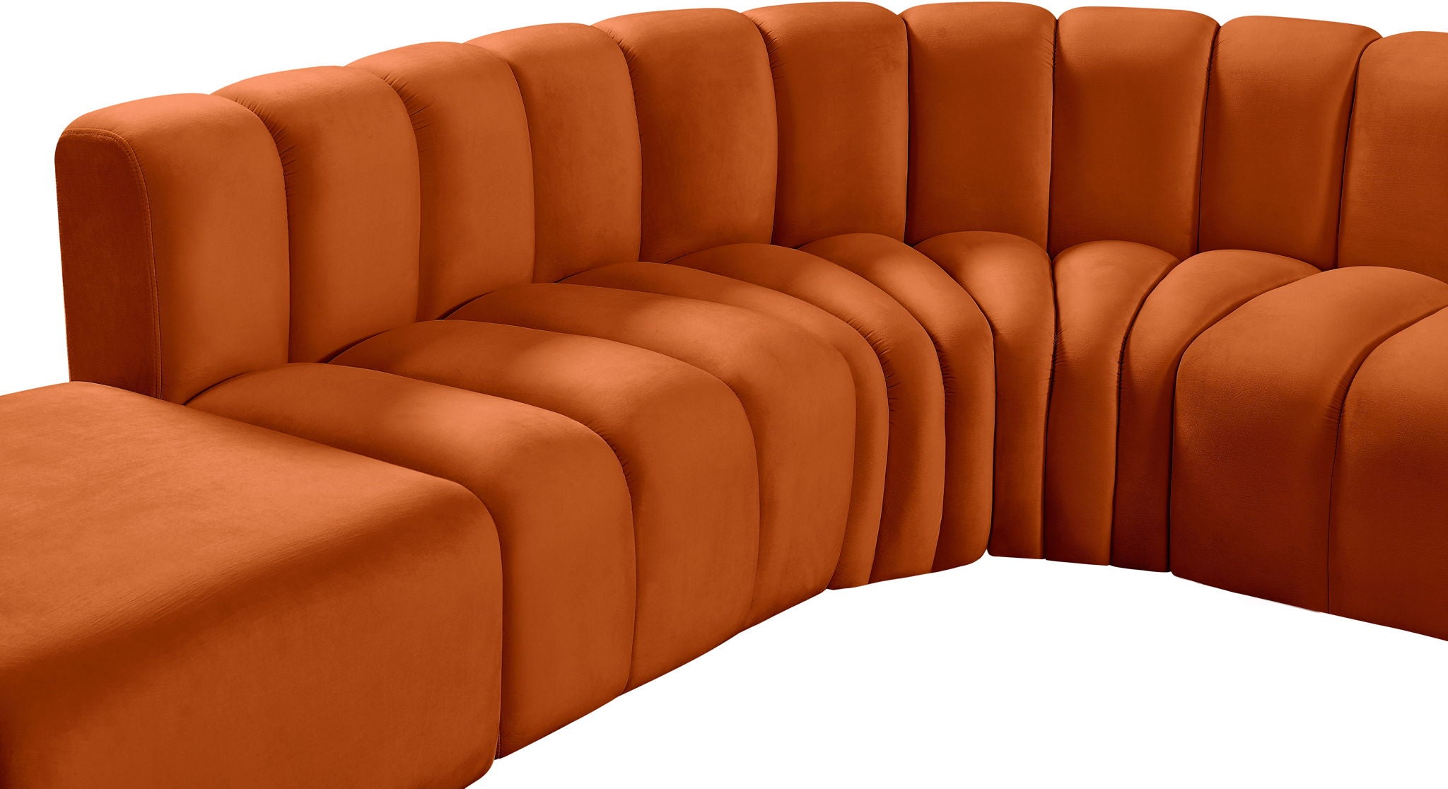 Arc - Velvet 5 Piece Corner Modular Sofa