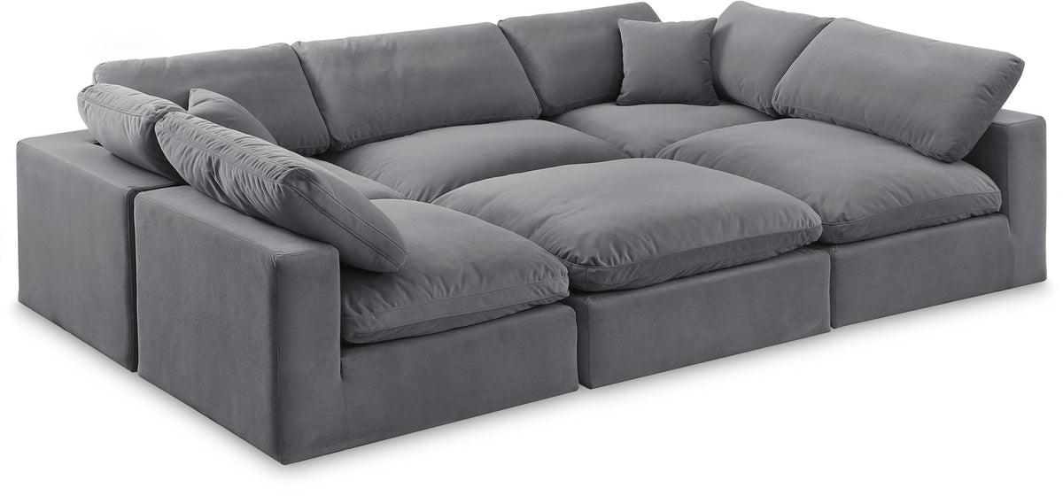 Comfy - 6 Piece Velvet Sectional
