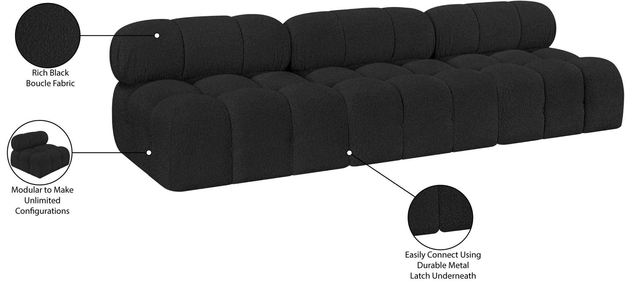 Ames - 3 Seat Modular Armless Sofa