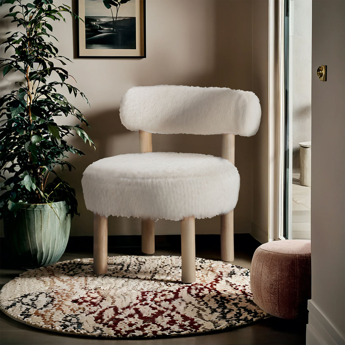 Ambre - Shearling Fabric Accent Chair