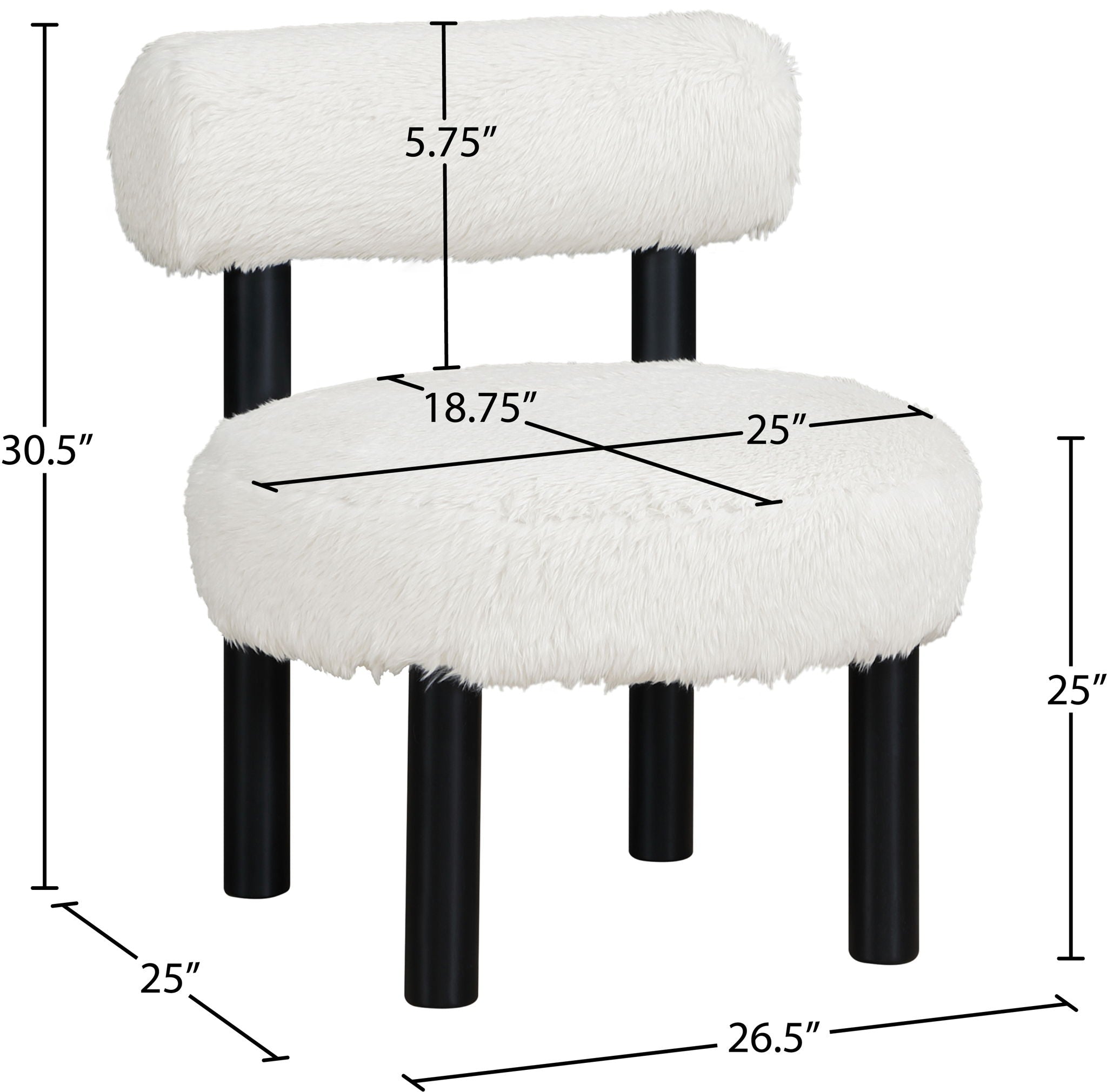 Ambre - Vegan Shearling Fabric Upholstered Accent Chair