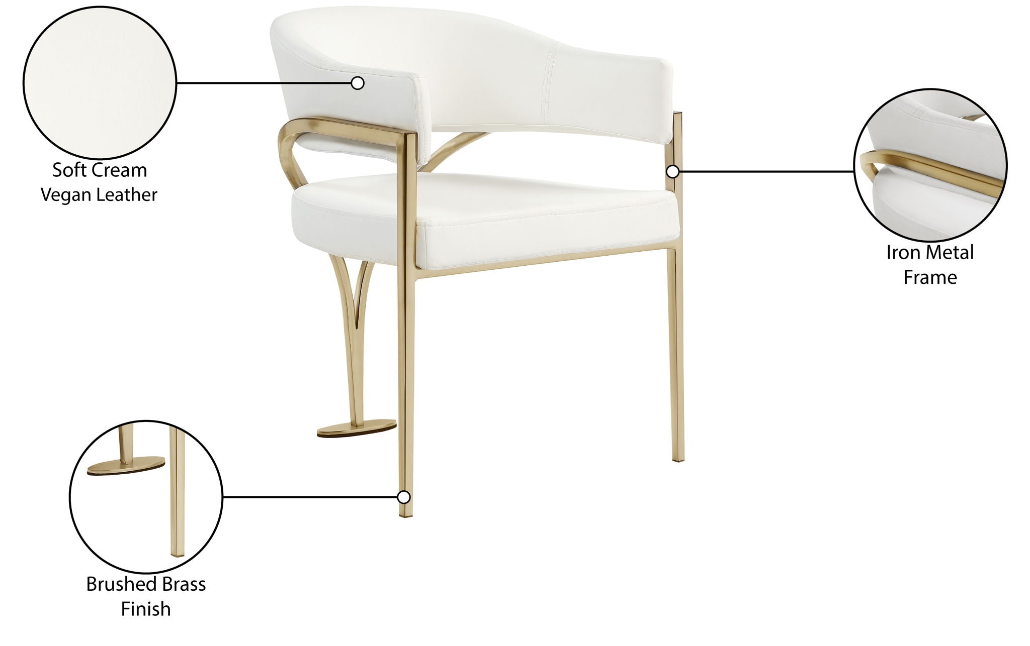 Madelyn - Dining Chair (Set of 2) - Brushed Brass