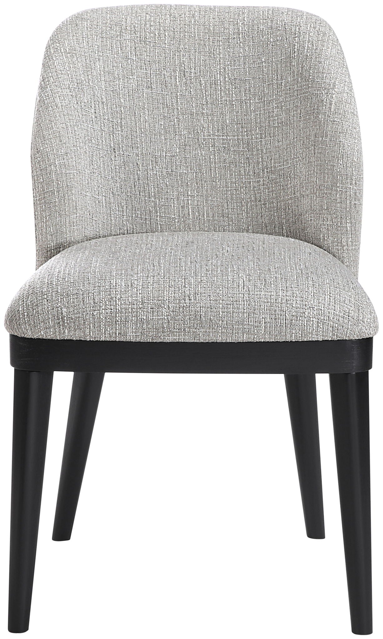 Valeo - Linen Textured Fabric Upholstered Dining Chair (Set of 2) - Painted Black Base