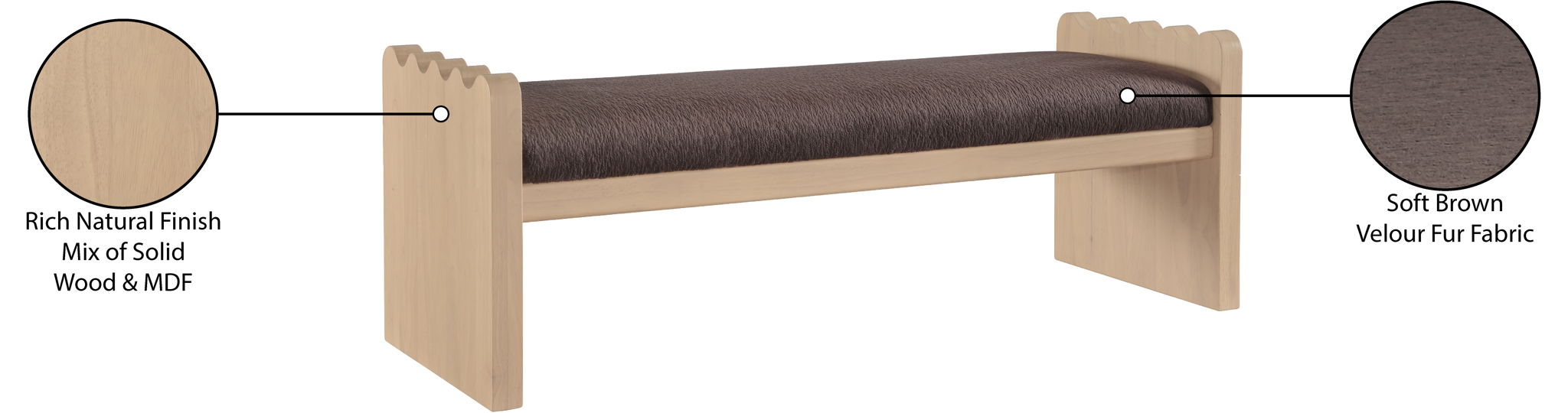 Sonia - Bench With Natural Base