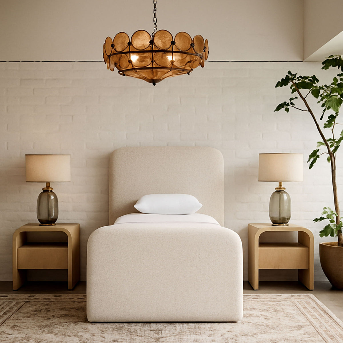 Fira - Linen Textured Fabric Upholstered Bed
