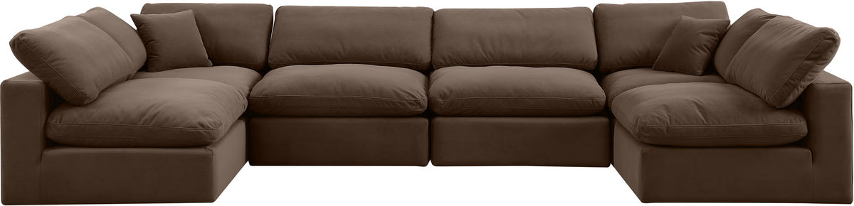 Comfy - 6 Piece Velvet Modular Armless Sectional