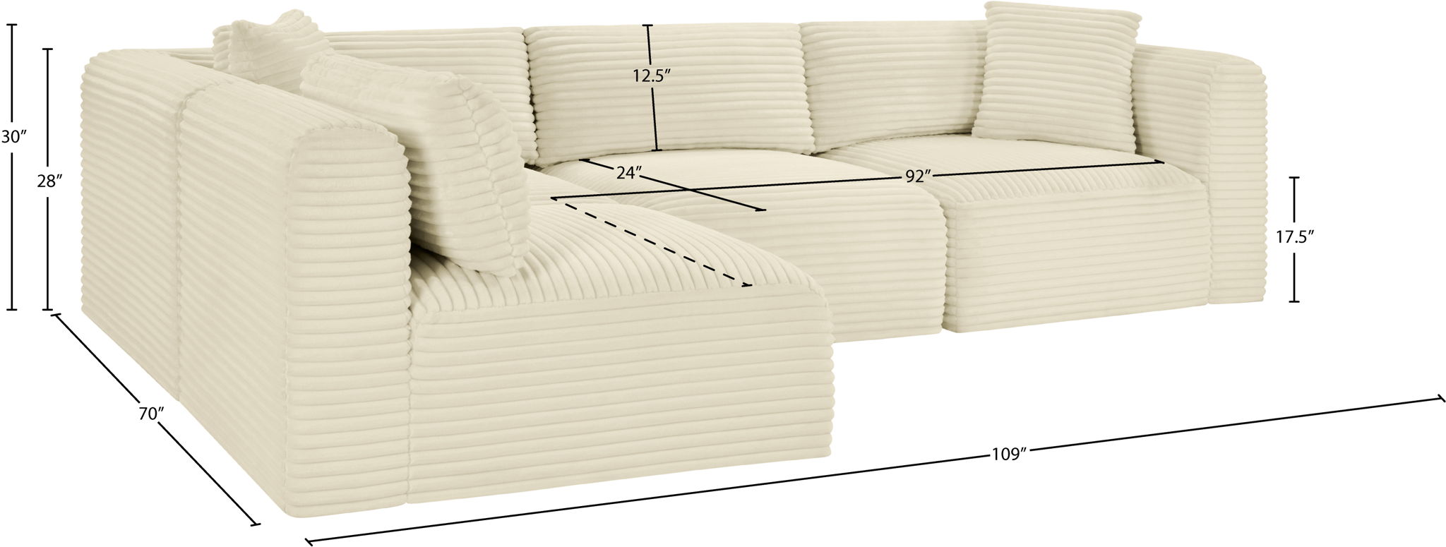 Shaggy - 4 Piece Modular Sectional