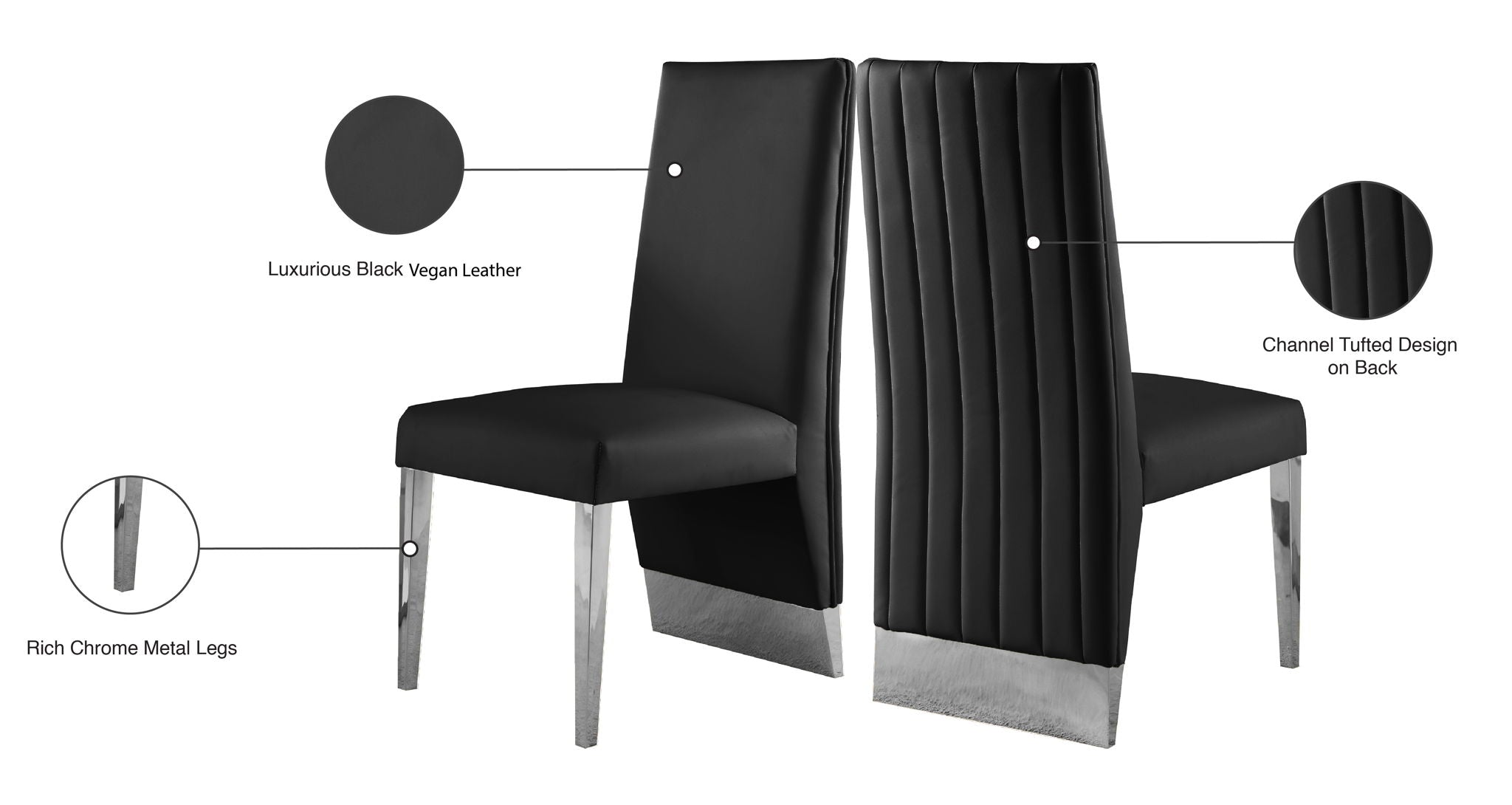 Porsha - Dining Chair (Set of 2) - Chrome Base