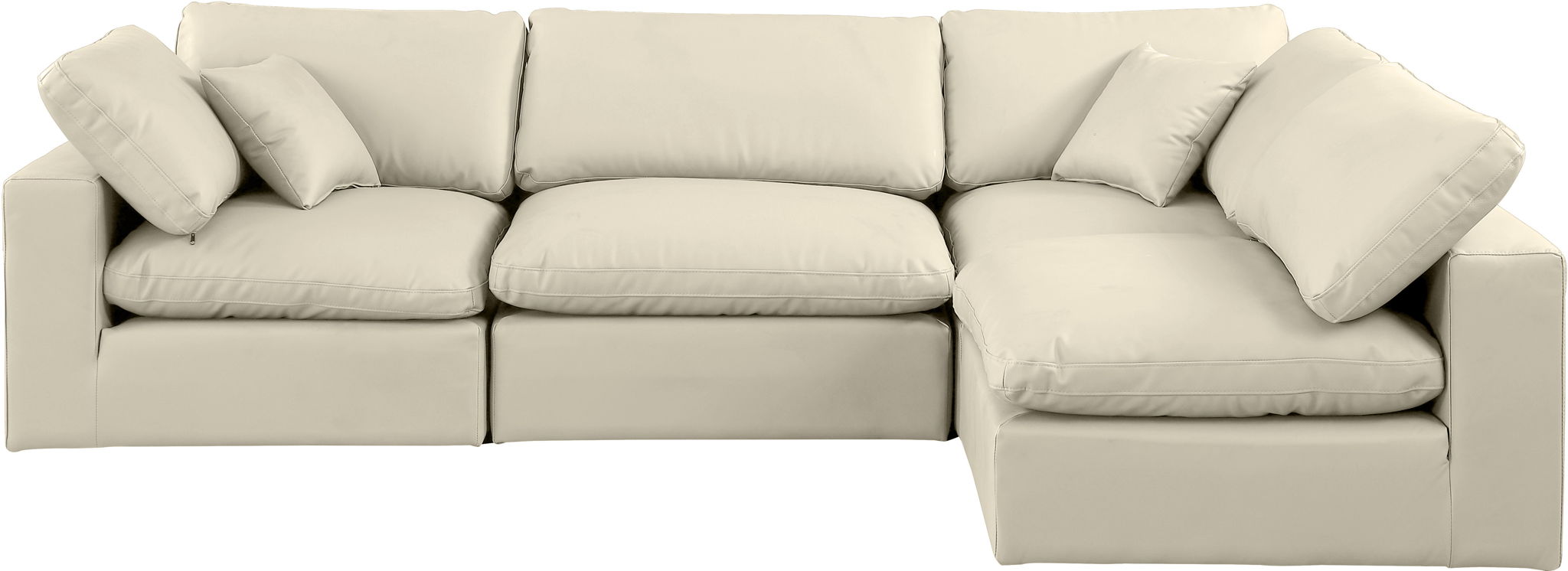 Comfy - 4 Piece Faux Leather Modular Armless Sectional
