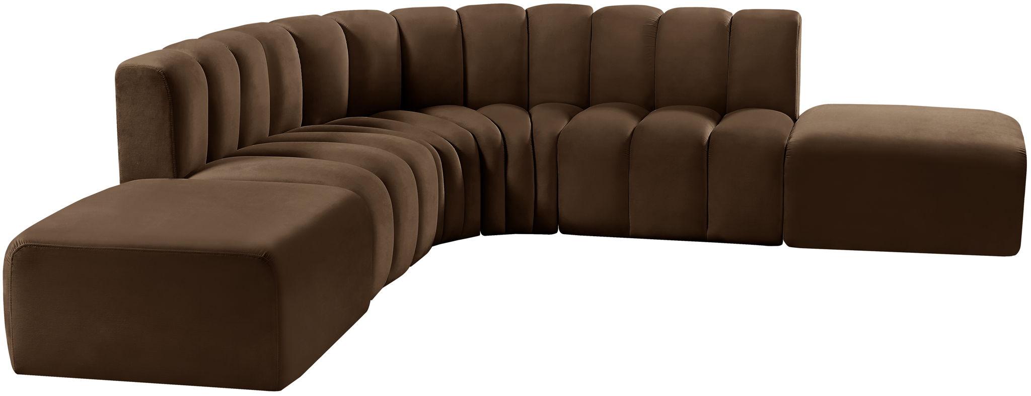 Arc - Velvet 6 Piece Corner Modular Sofa