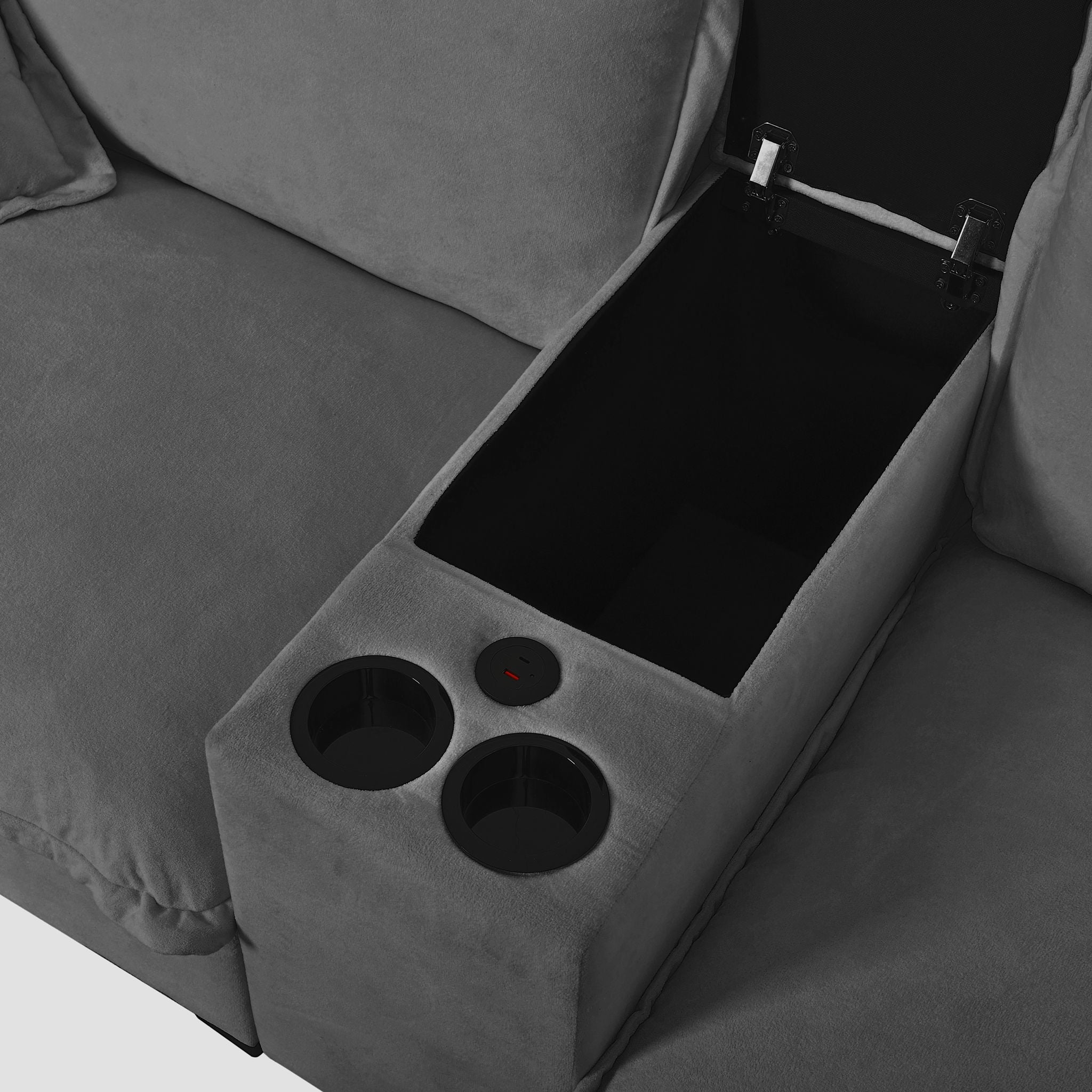 Modular Cloud Couch Sofa With Cup Holders & Storage, USB Port