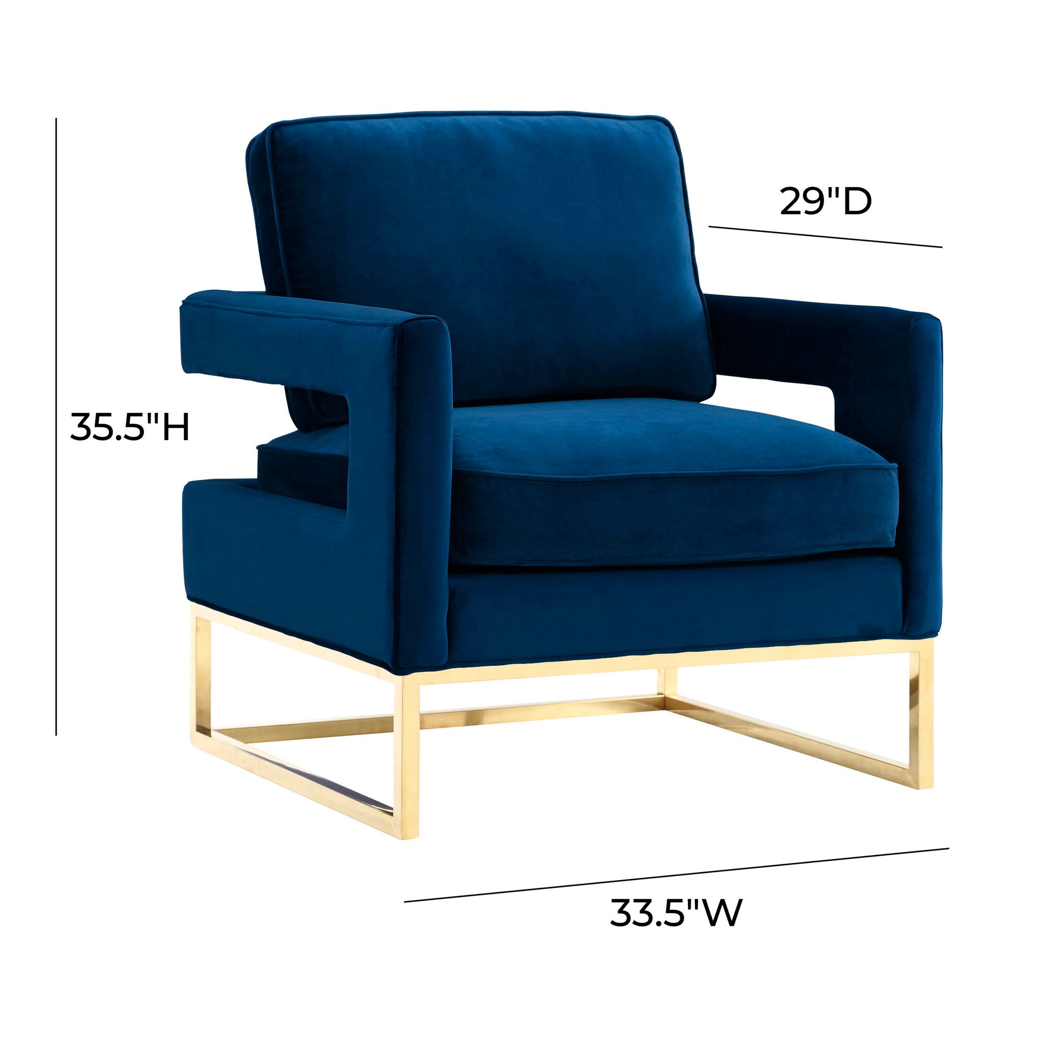 Avery - Velvet Chair - Navy