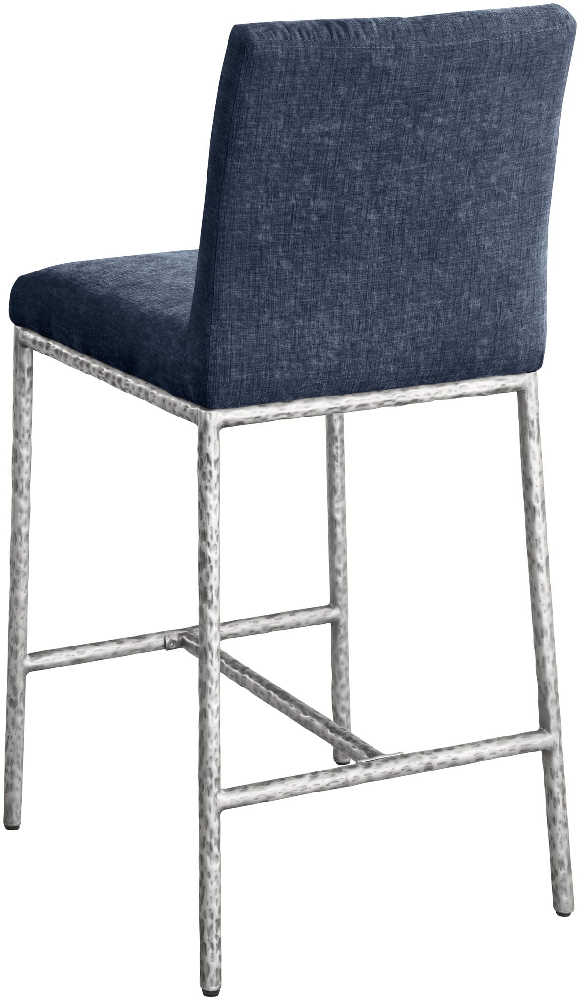 Reeves - Chenille Fabric Upholstered Counter Stool (Set of 2) - Silver Base