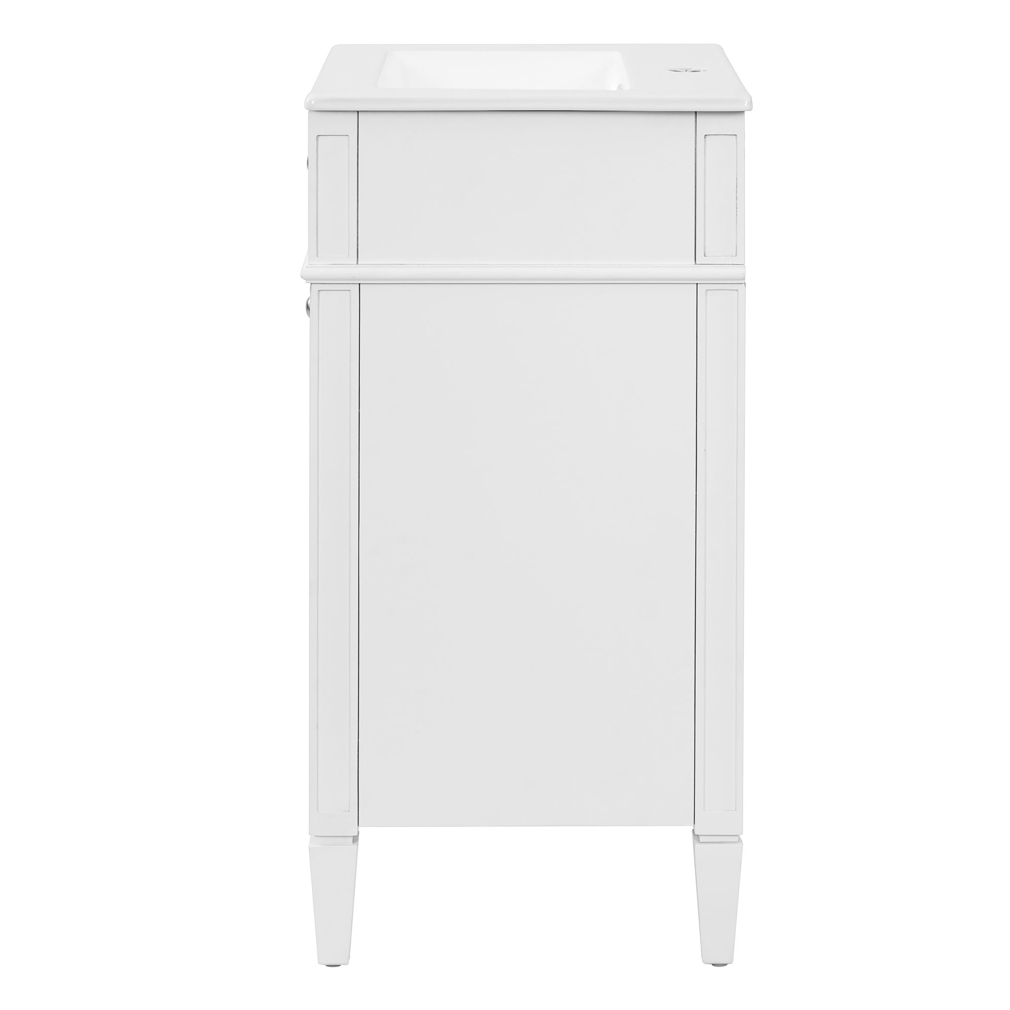 French Style Bathroom Vanity With Sink, Soft-Closing Door, Adjustable Shelf, Rectangular Design