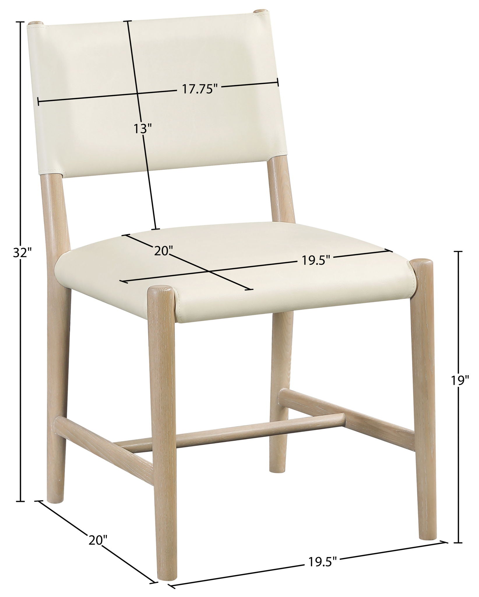 Andie - Vegan Leather Upholstered Dining Chair (Set of 2) - Natural Base