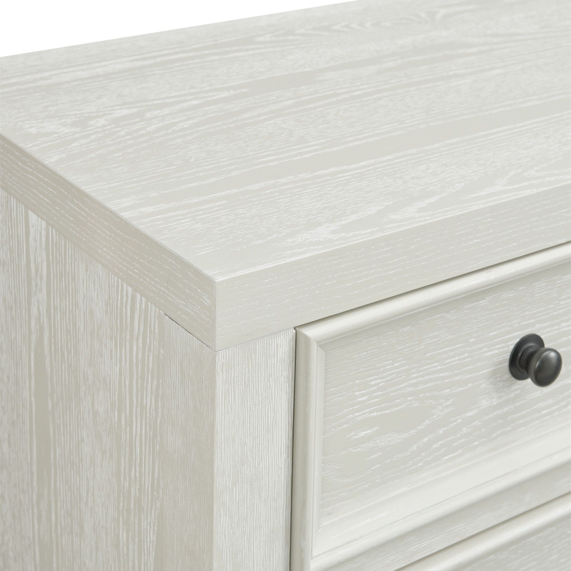 6 Drawer Chest With Knobs And Smooth Slides - White