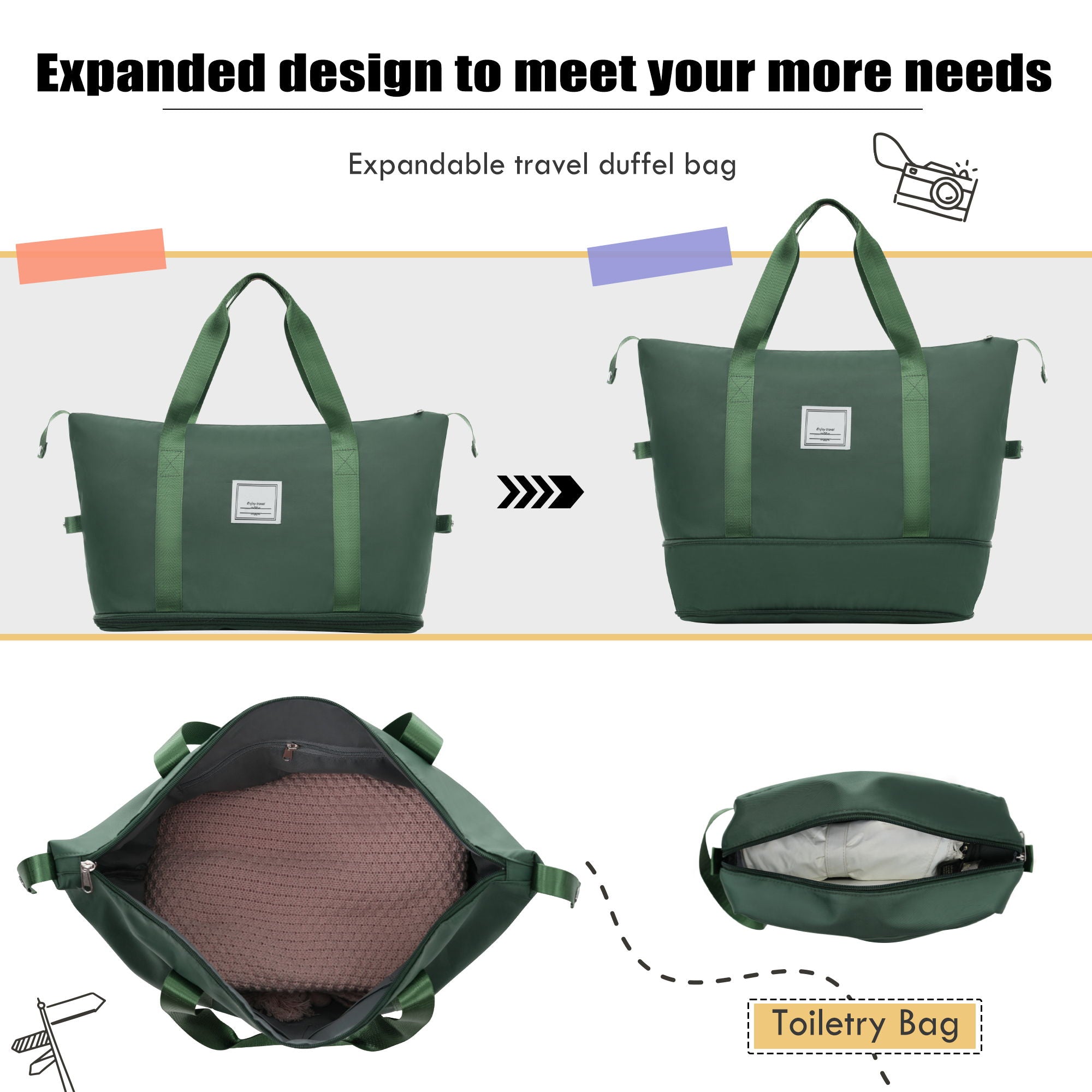 Softside Luggage Expandable Set With Duffel Bag Upright Spinner