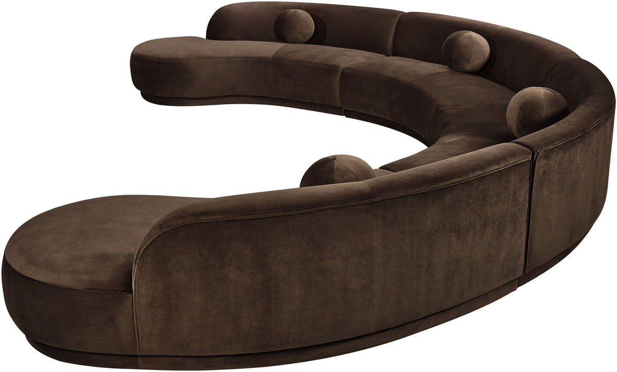Avra - 189" Velvet Performance Fabric Upholstered Sectional