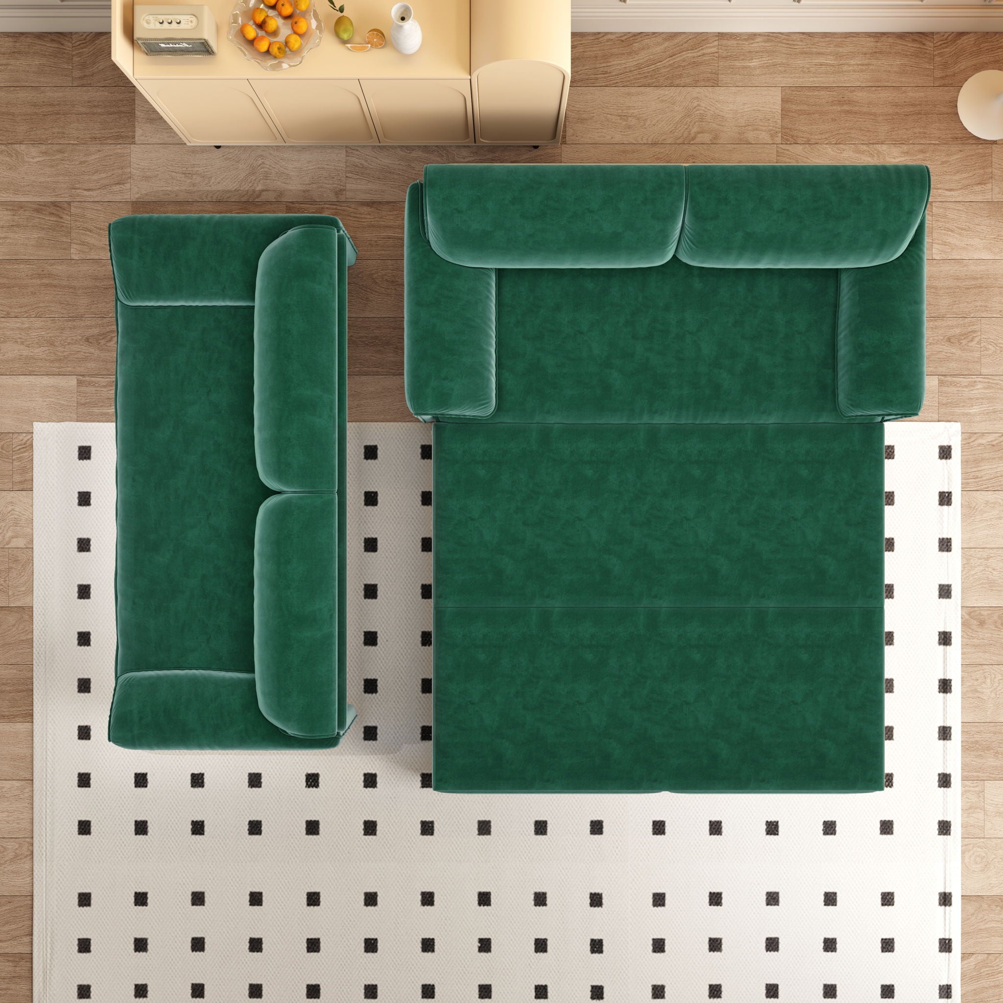 Queen Pull Out 3 In 1 Convertible Sleeper Sofa With Side Storage